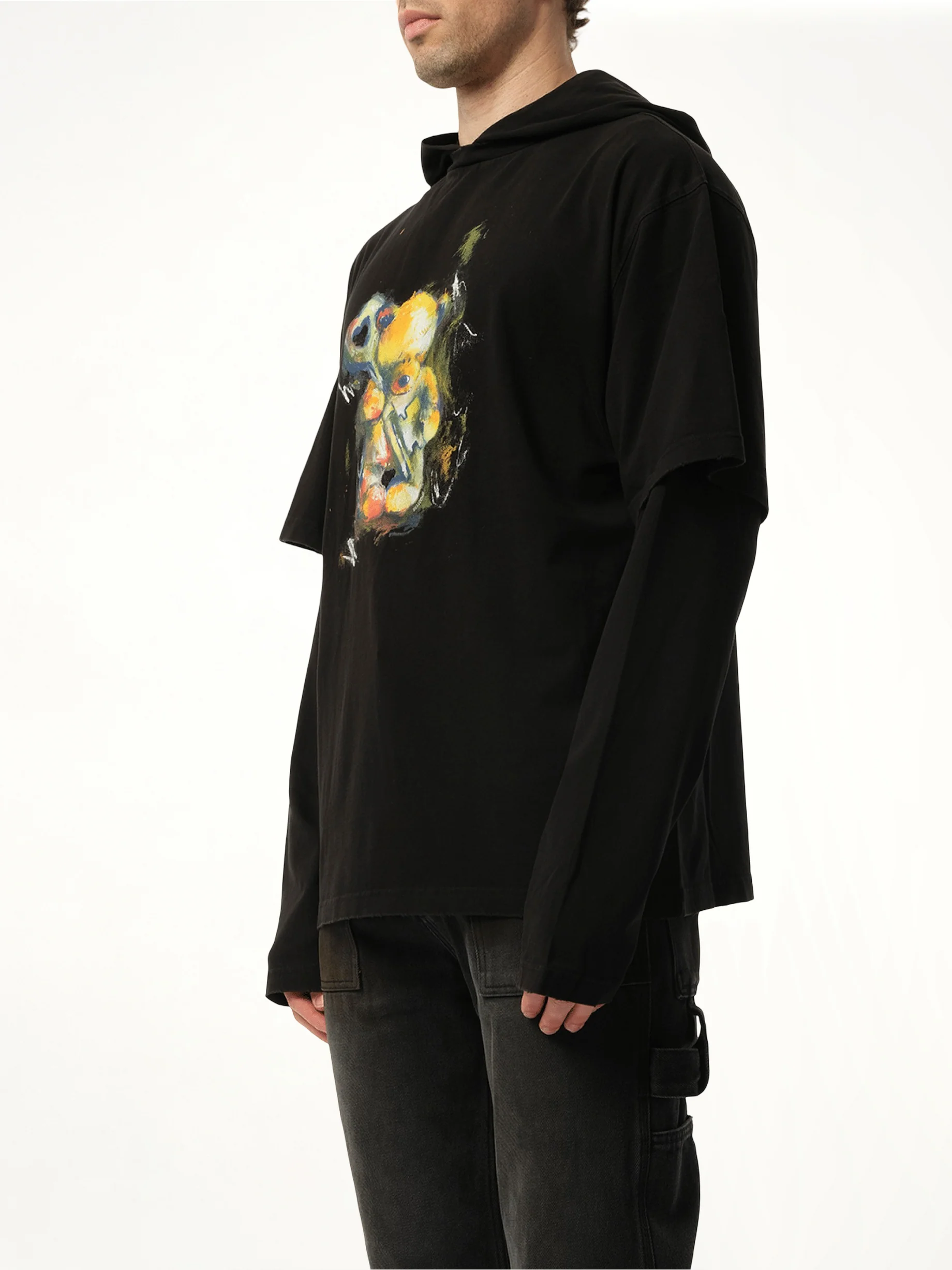 Teddy Bear With Key Hoodie in Black - Image 5