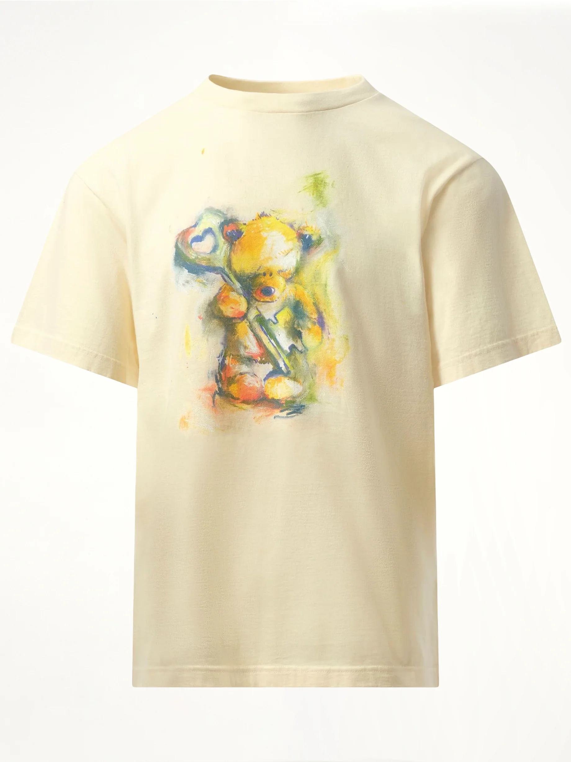 Teddy Bear with Key T-Shirt in Beige - Image 2