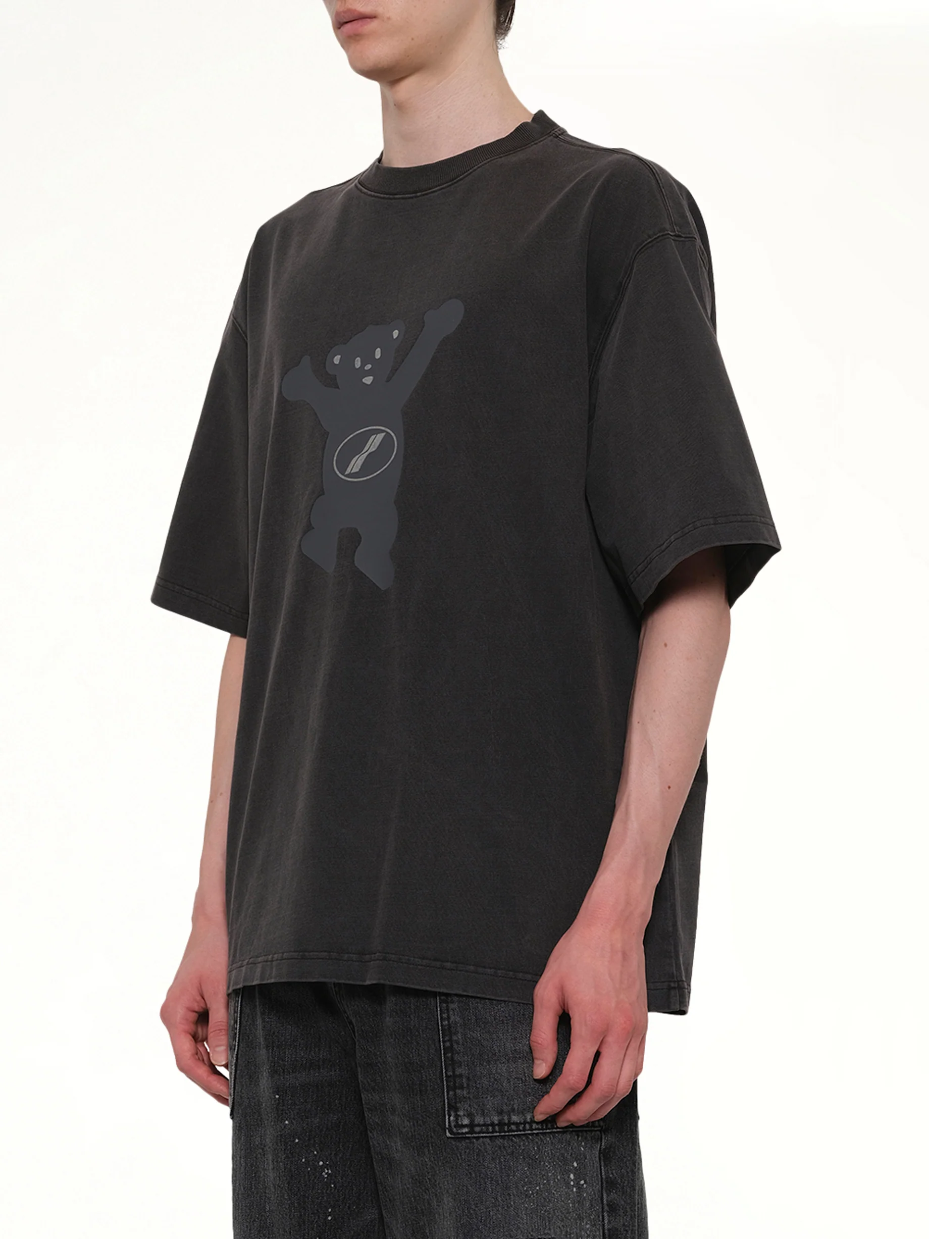Teddy Logo T-Shirt in Charcoal - Image 3