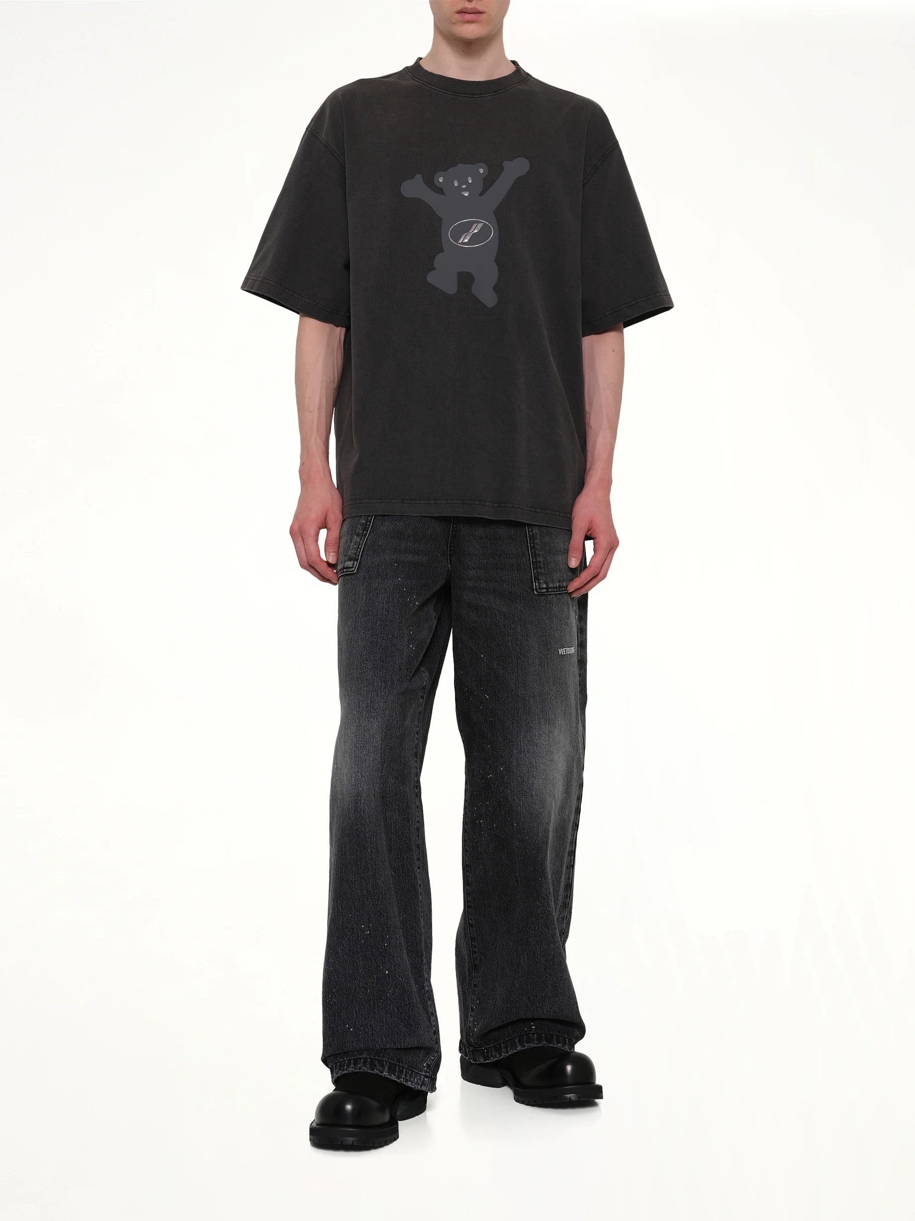 Teddy Logo T-Shirt in Charcoal - Image 4