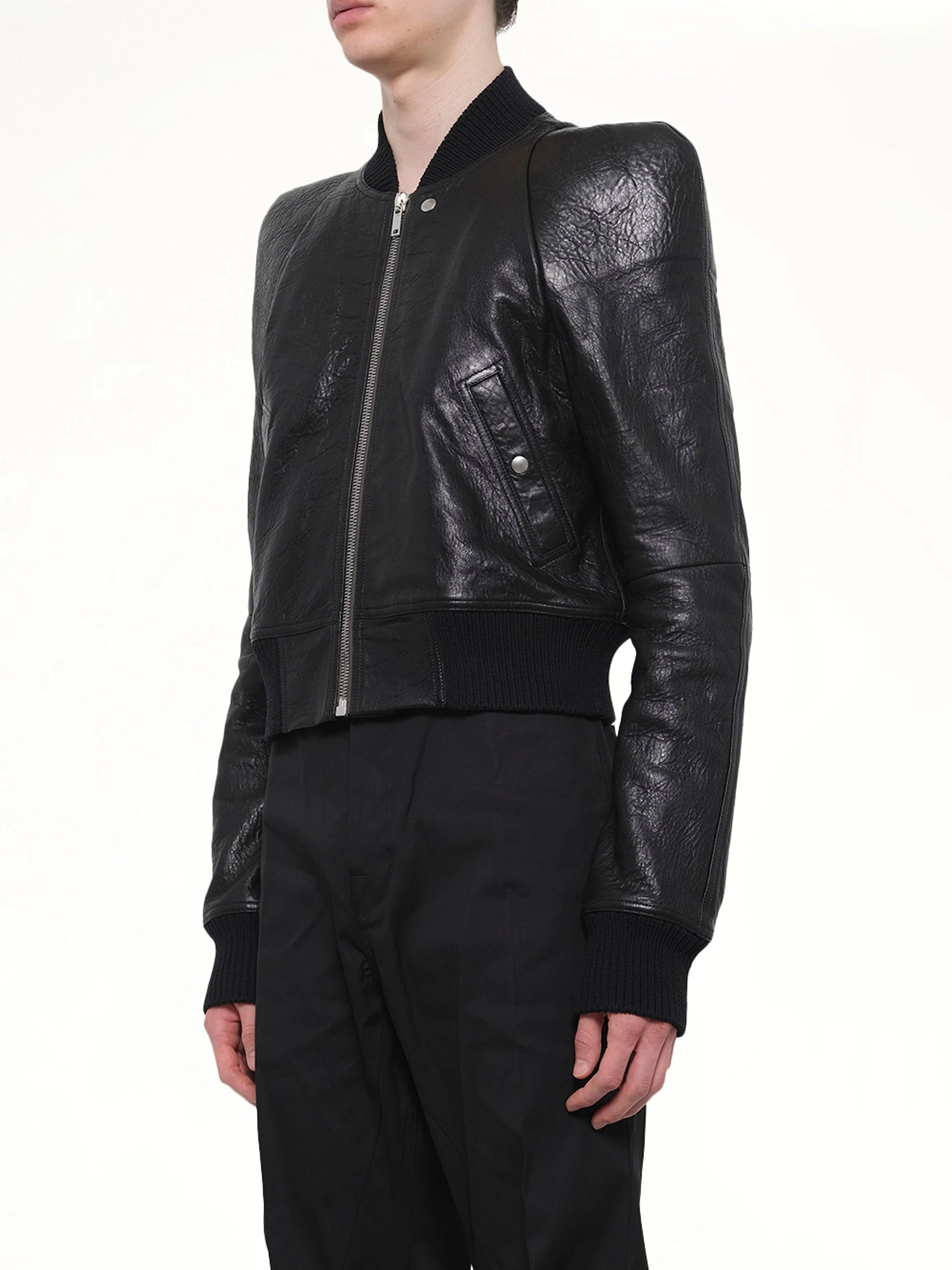 Temple Flight Leather Jacket in Black - Image 3