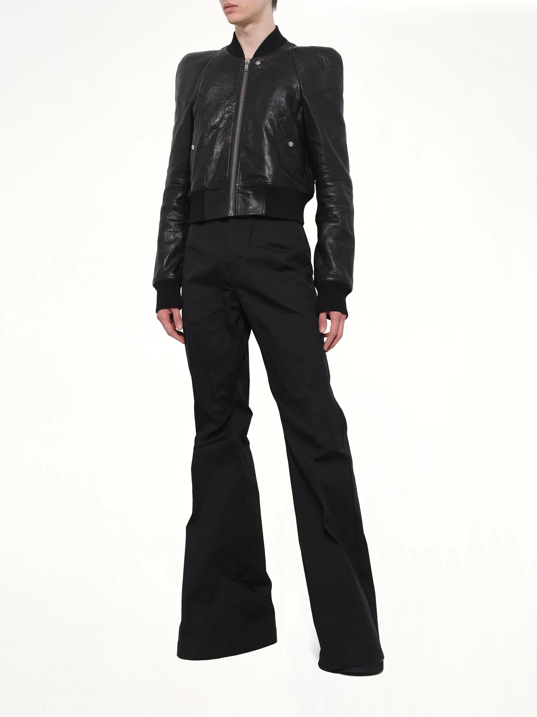Temple Flight Leather Jacket in Black - Image 4