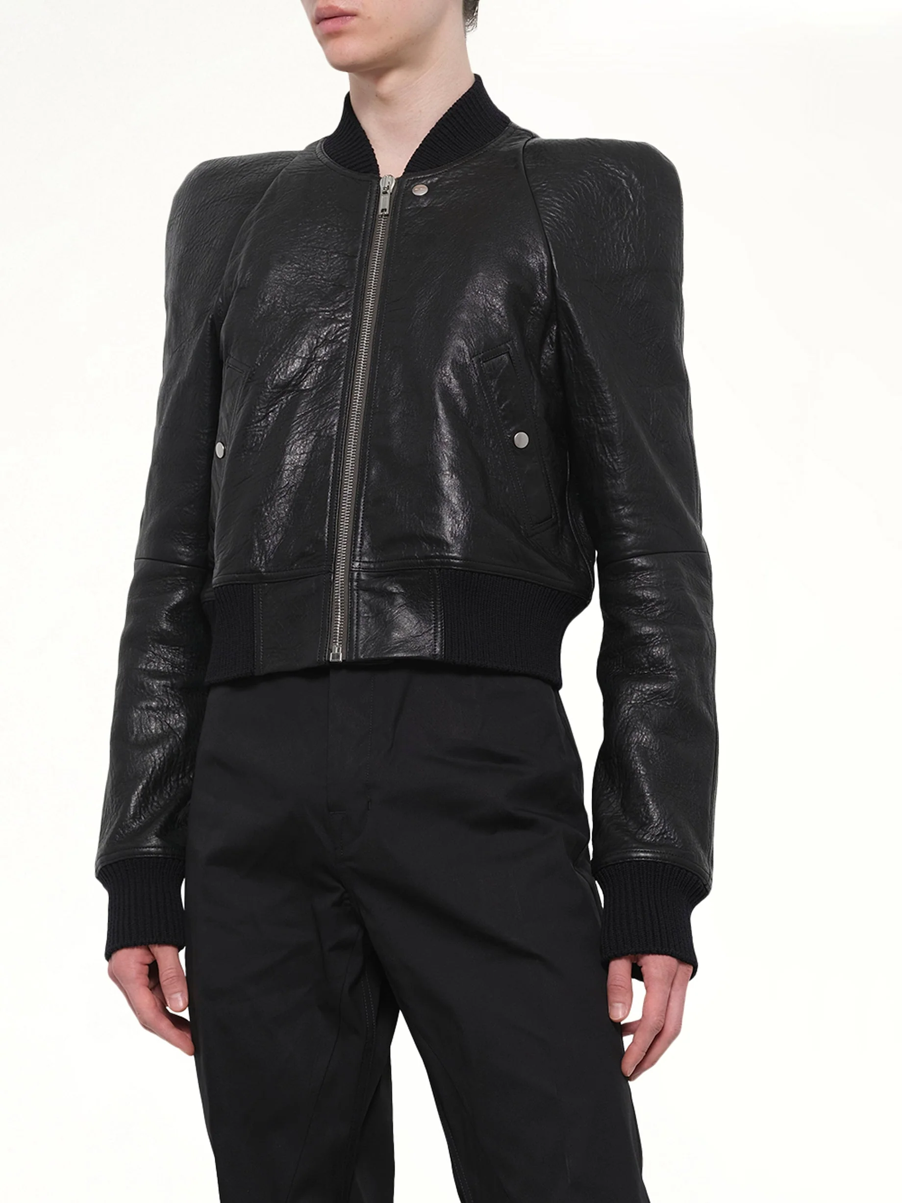Temple Flight Leather Jacket in Black - Image 6