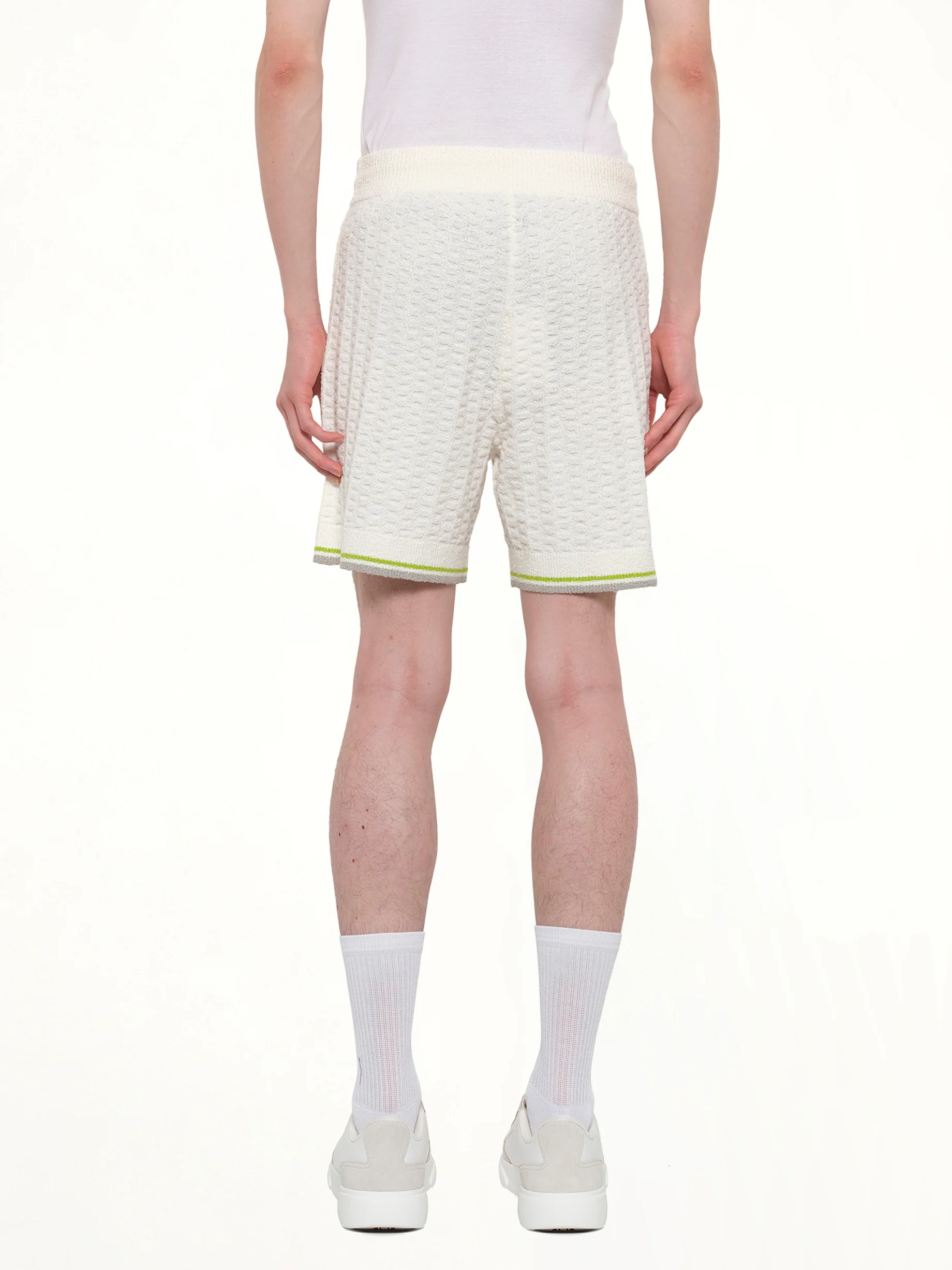 Tennis Boucle Shorts in White - Image 5