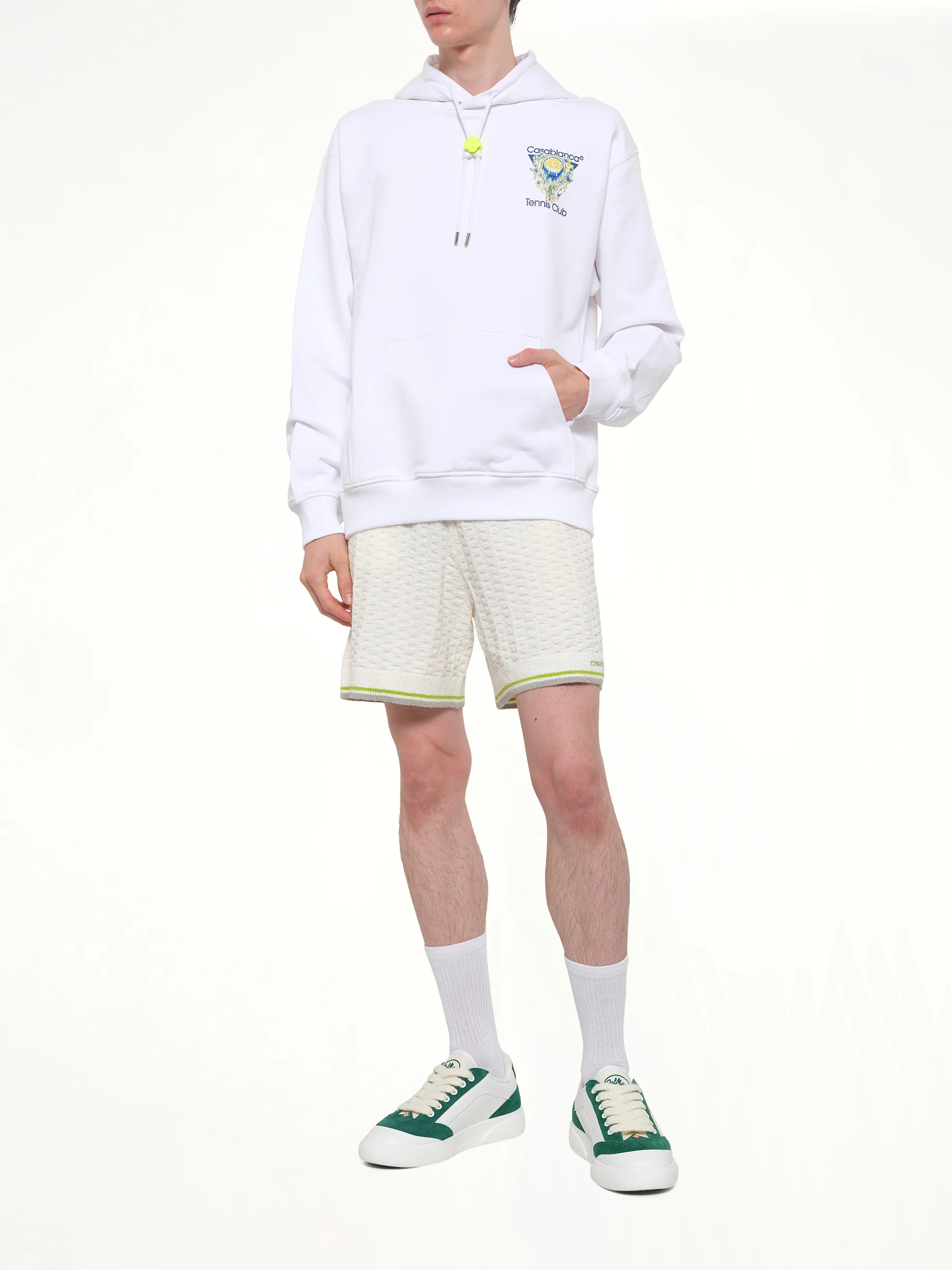 Tennis Club Icon Hoodie in Off White - Image 4