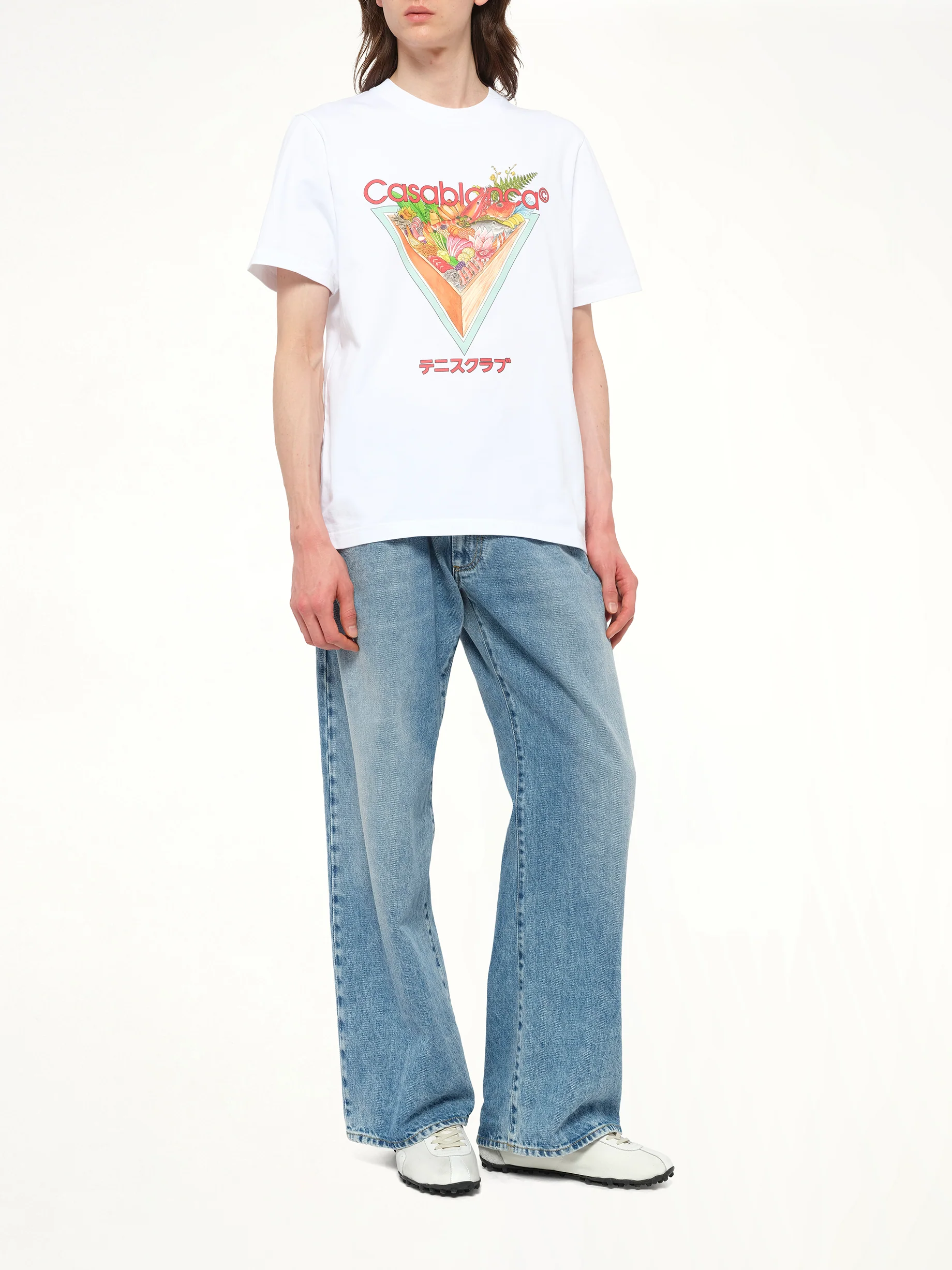 Tennis Club Icon Printed T-Shirt in White - Image 4
