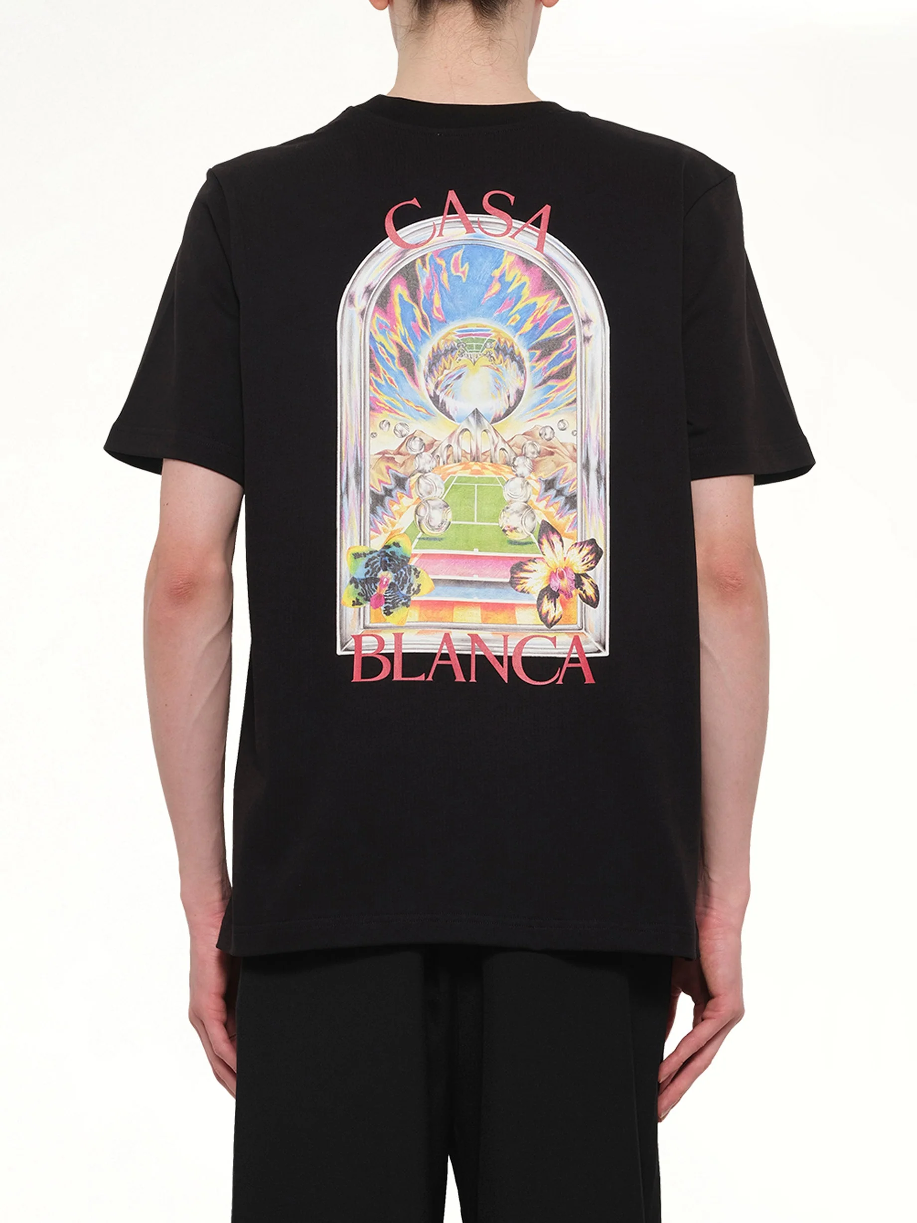 Tennis Landscape Classic T-Shirt in White - Image 5
