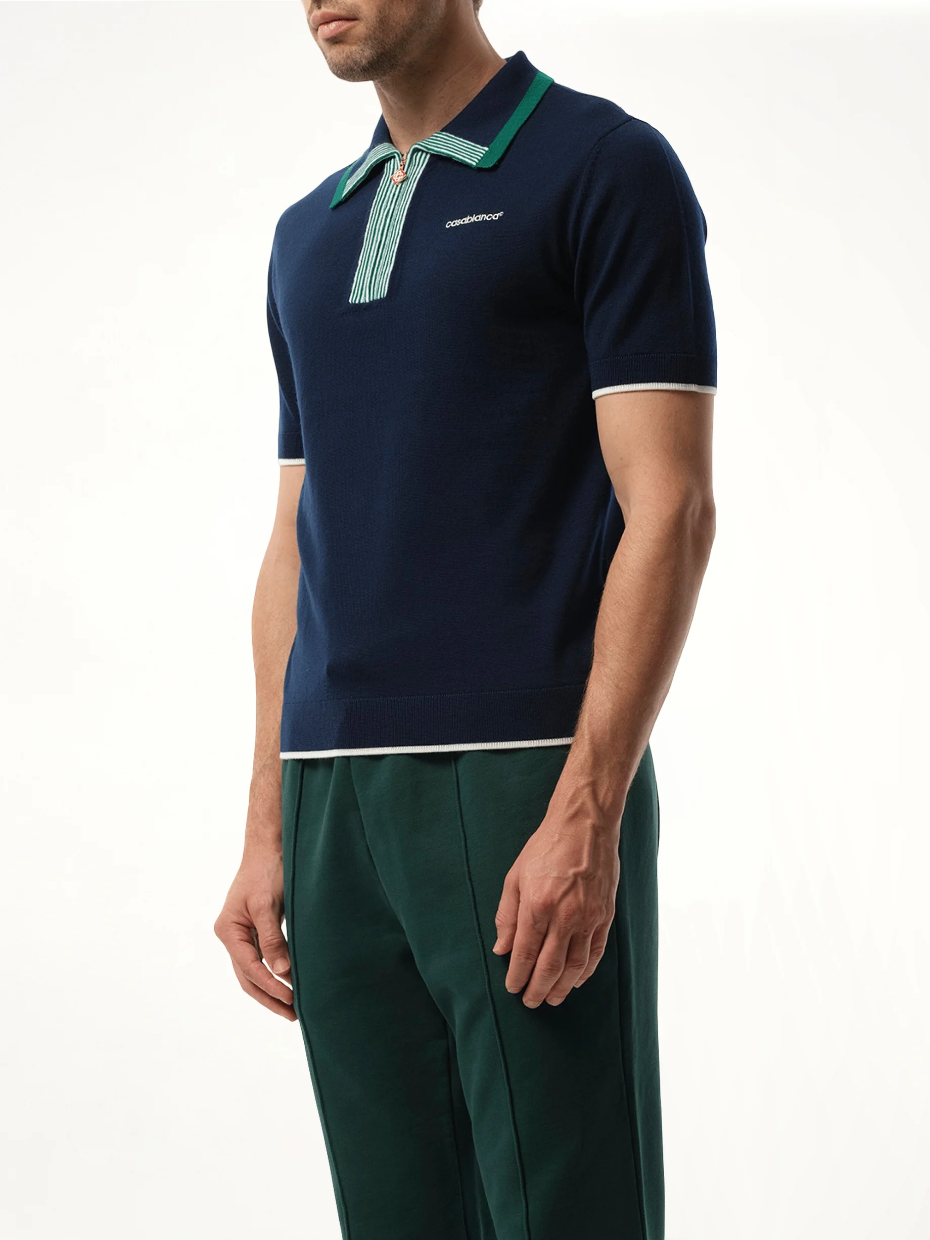 Tennis Polo in Navy - Image 5
