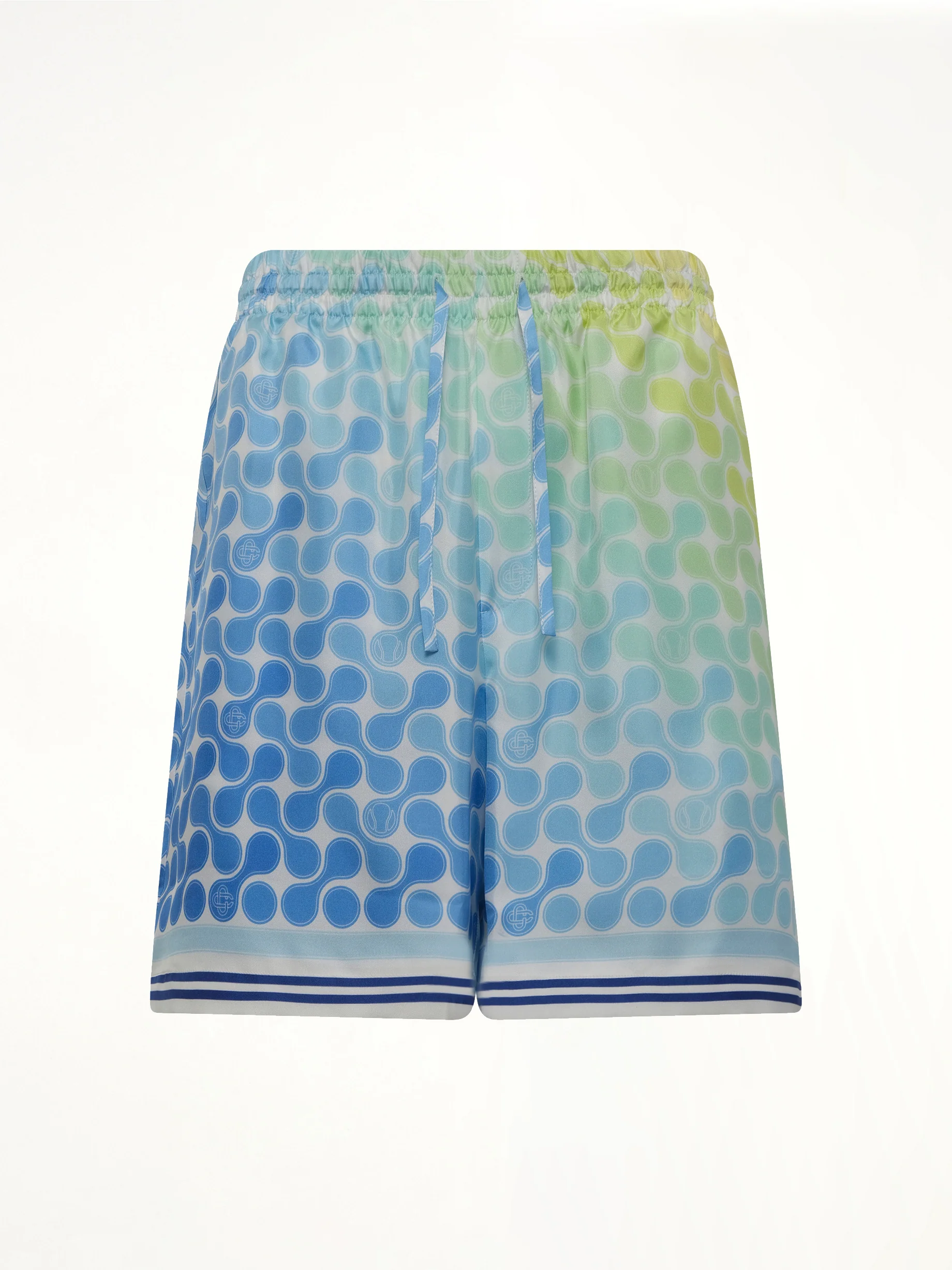 Tennis Tile Silk Shorts in Multicolour - Image 2