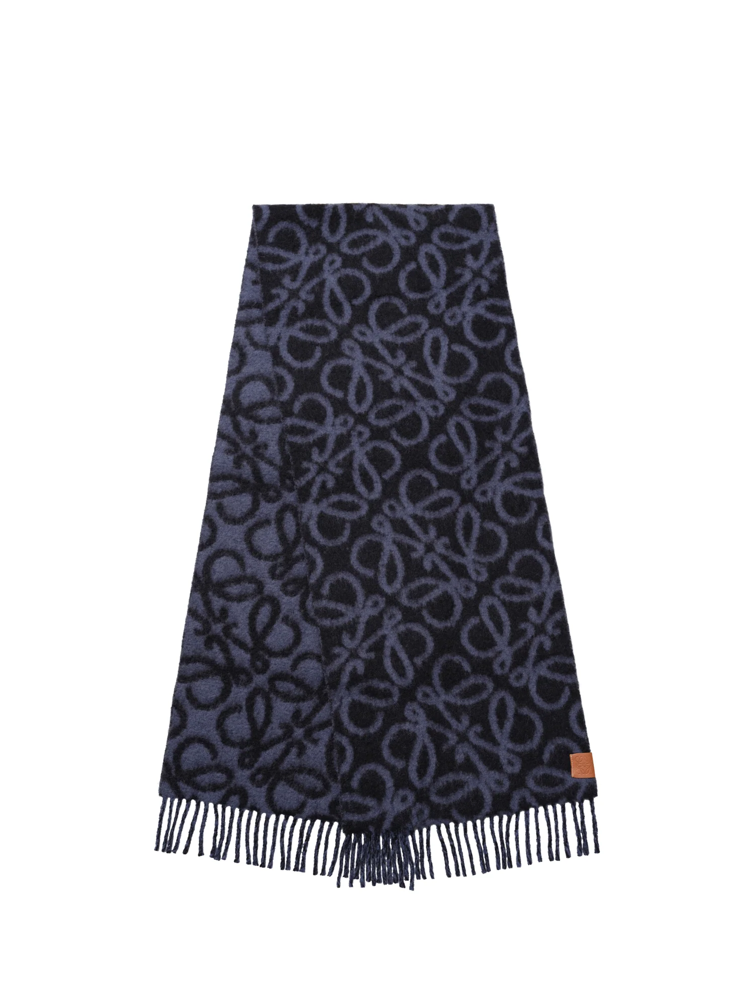 Textured Anagram Scarf in Navy Blue/Blue - Image 2
