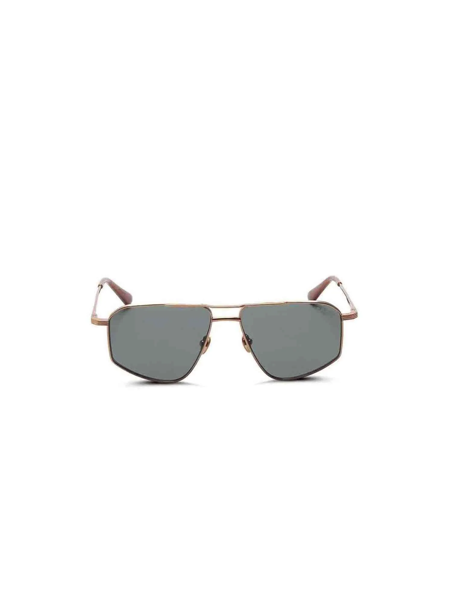 Thirty Six II Sunglasses with Green Lens in Gold Silver