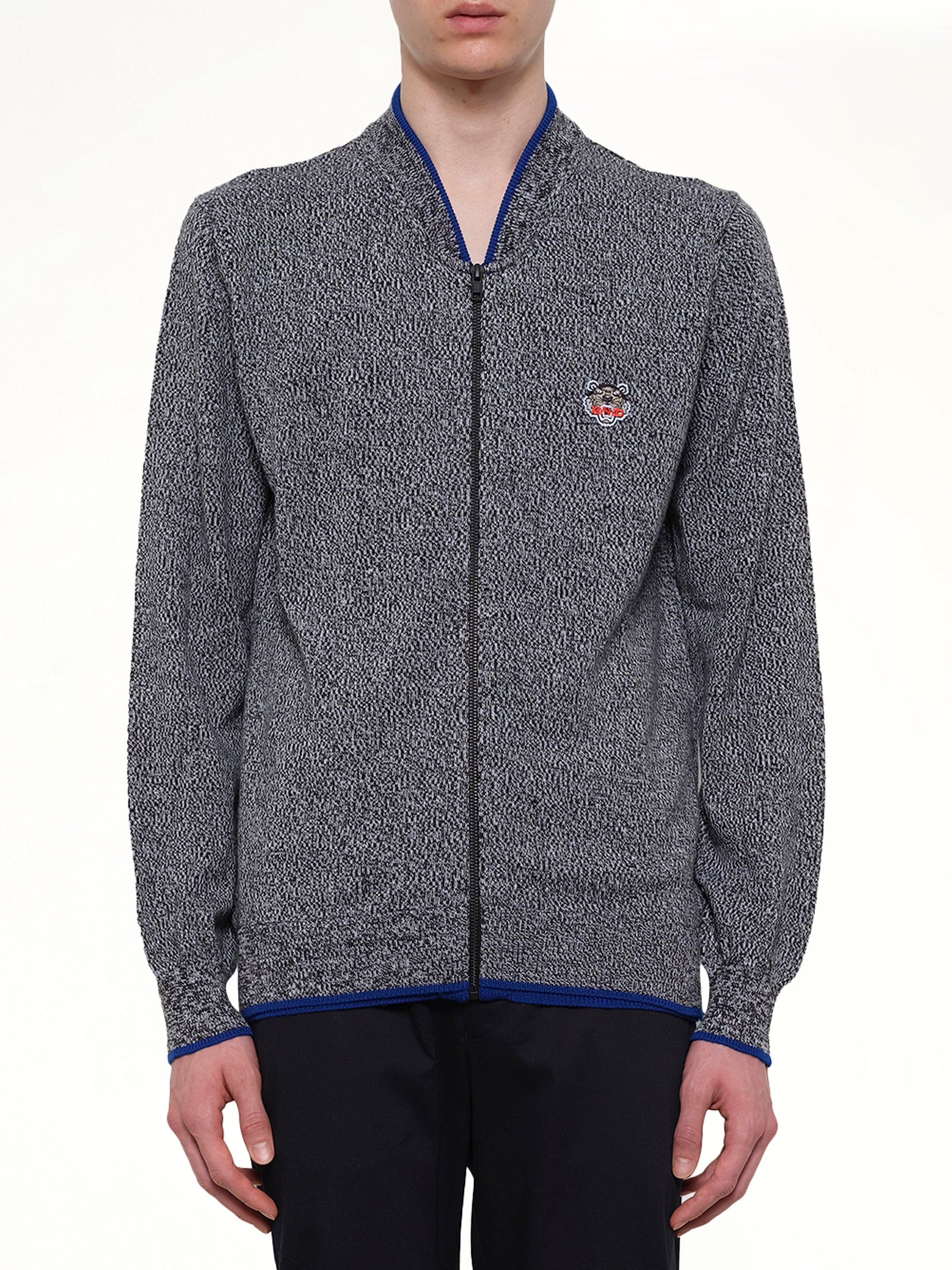 Tiger Zip Cardigan in Anthracite