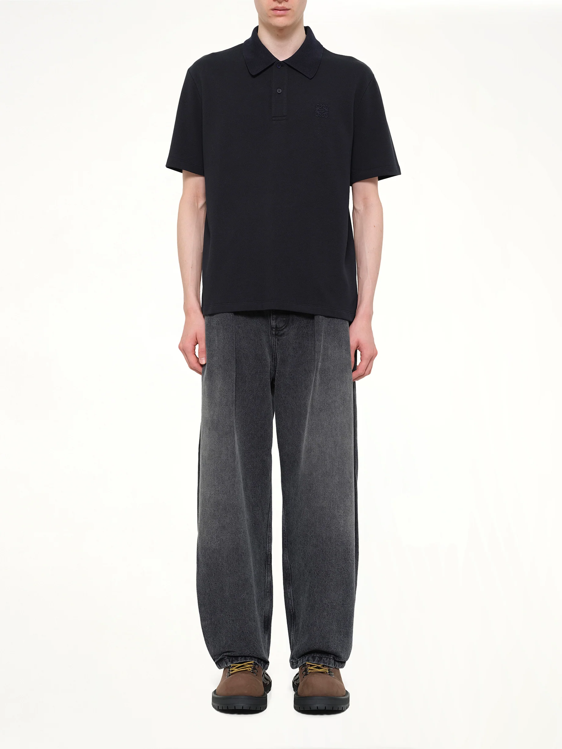Tonal Anagram Polo in Navy Blue - Image 7