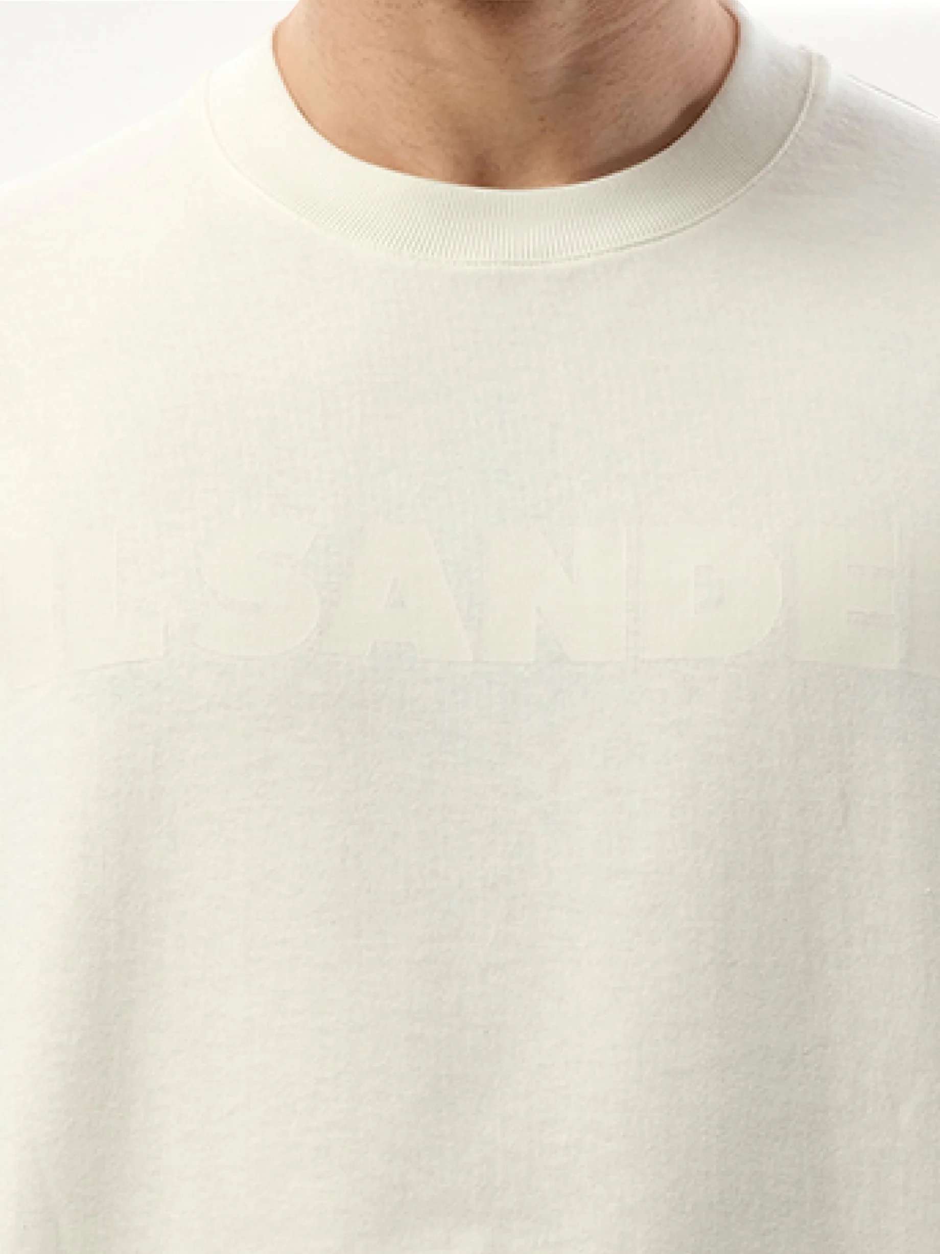 Tonal Jil Sander Logo T-Shirt in Porcelain - Image 3