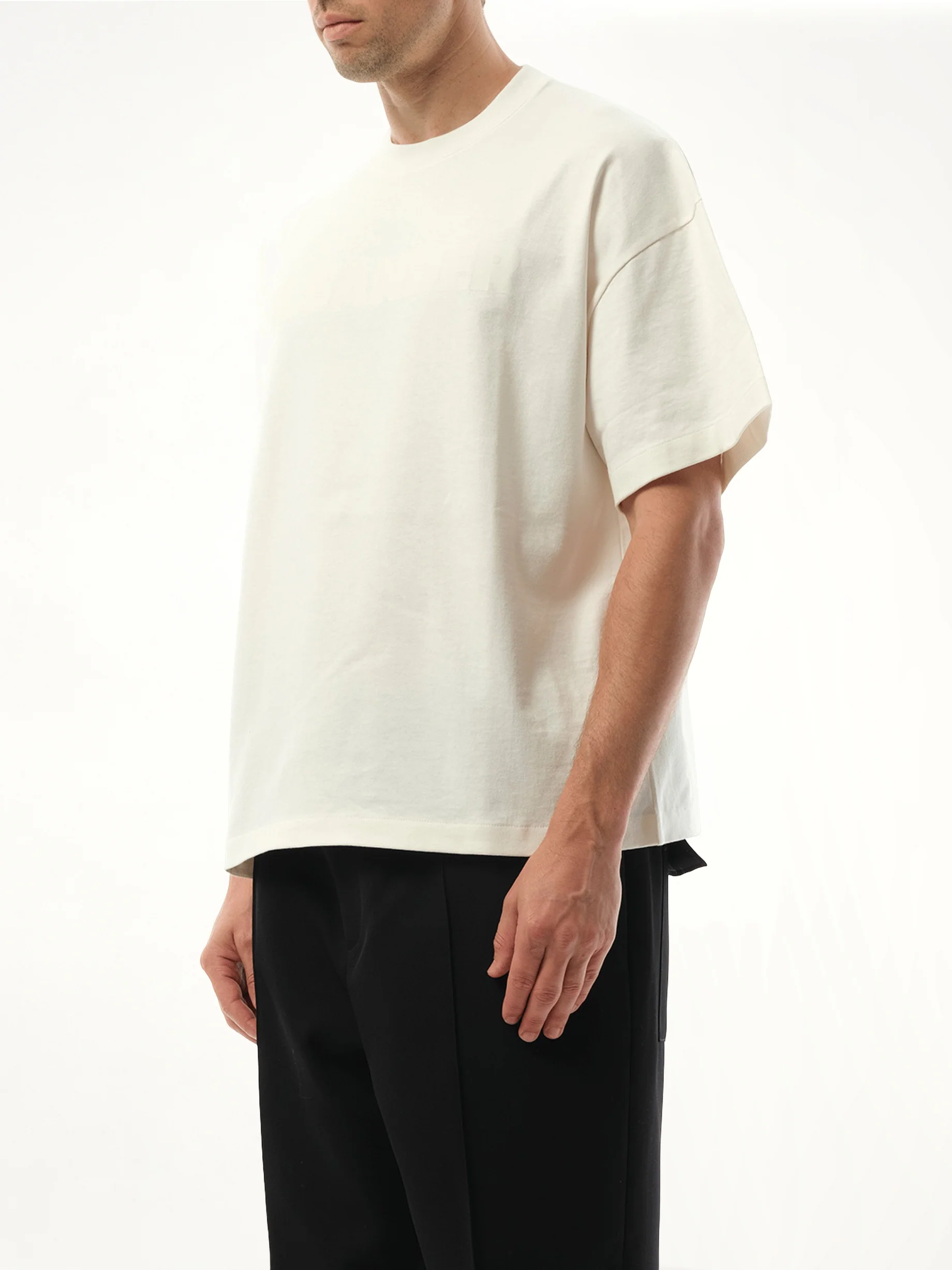 Tonal Jil Sander Logo T-Shirt in Porcelain - Image 5