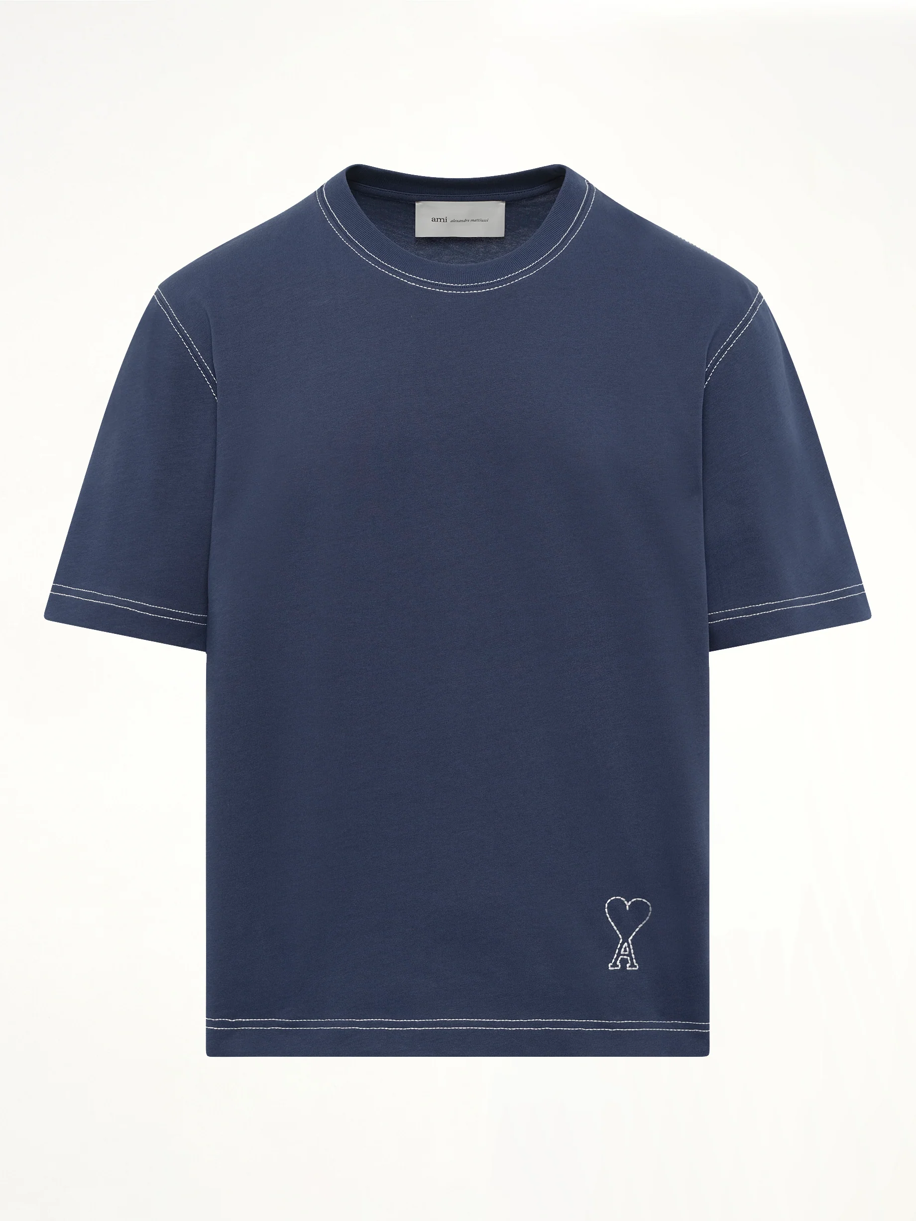 Topstitched ADC T-Shirt in Navy - Image 2