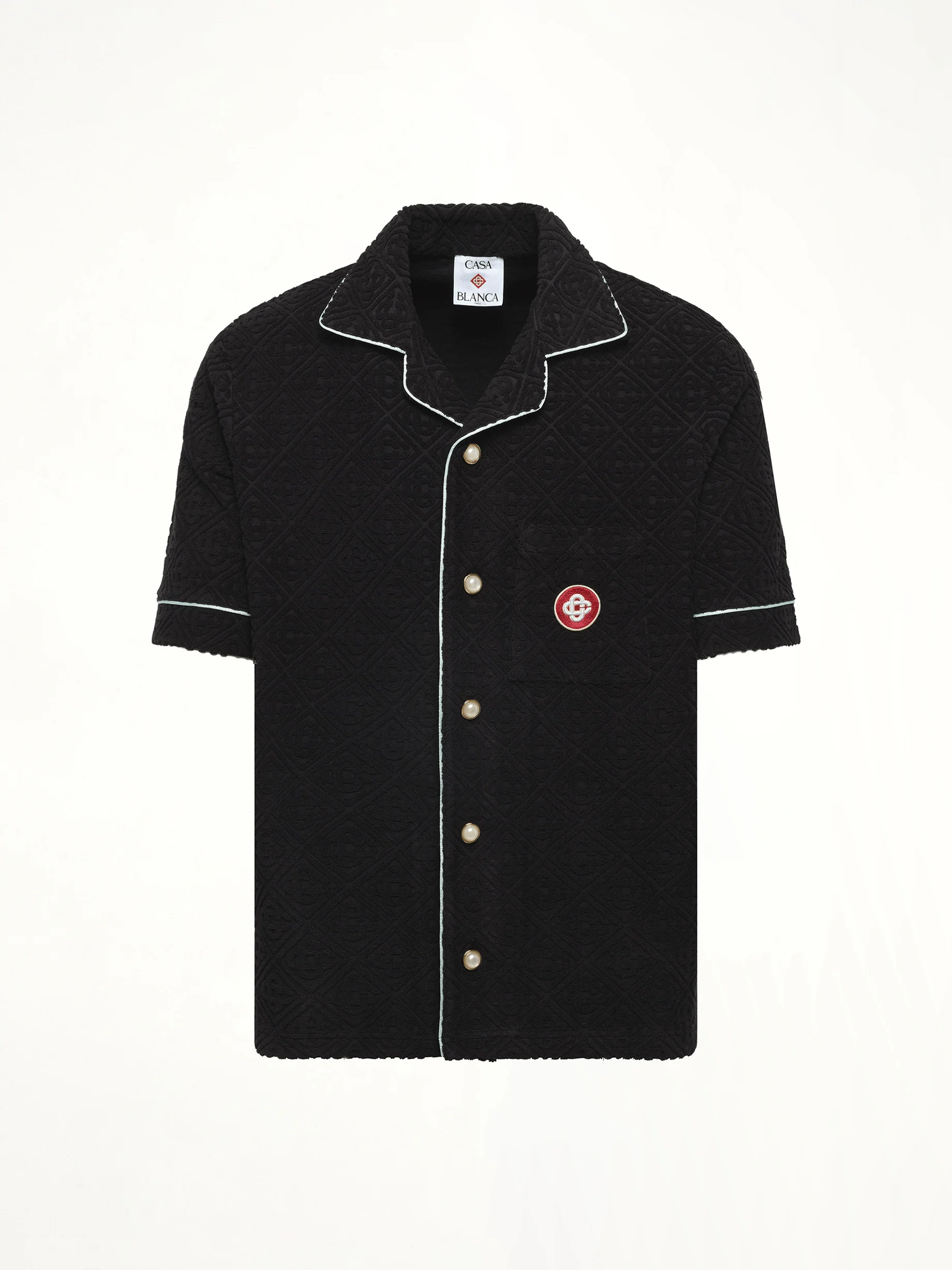 Towelling Monogram Shirt in Black - Image 2