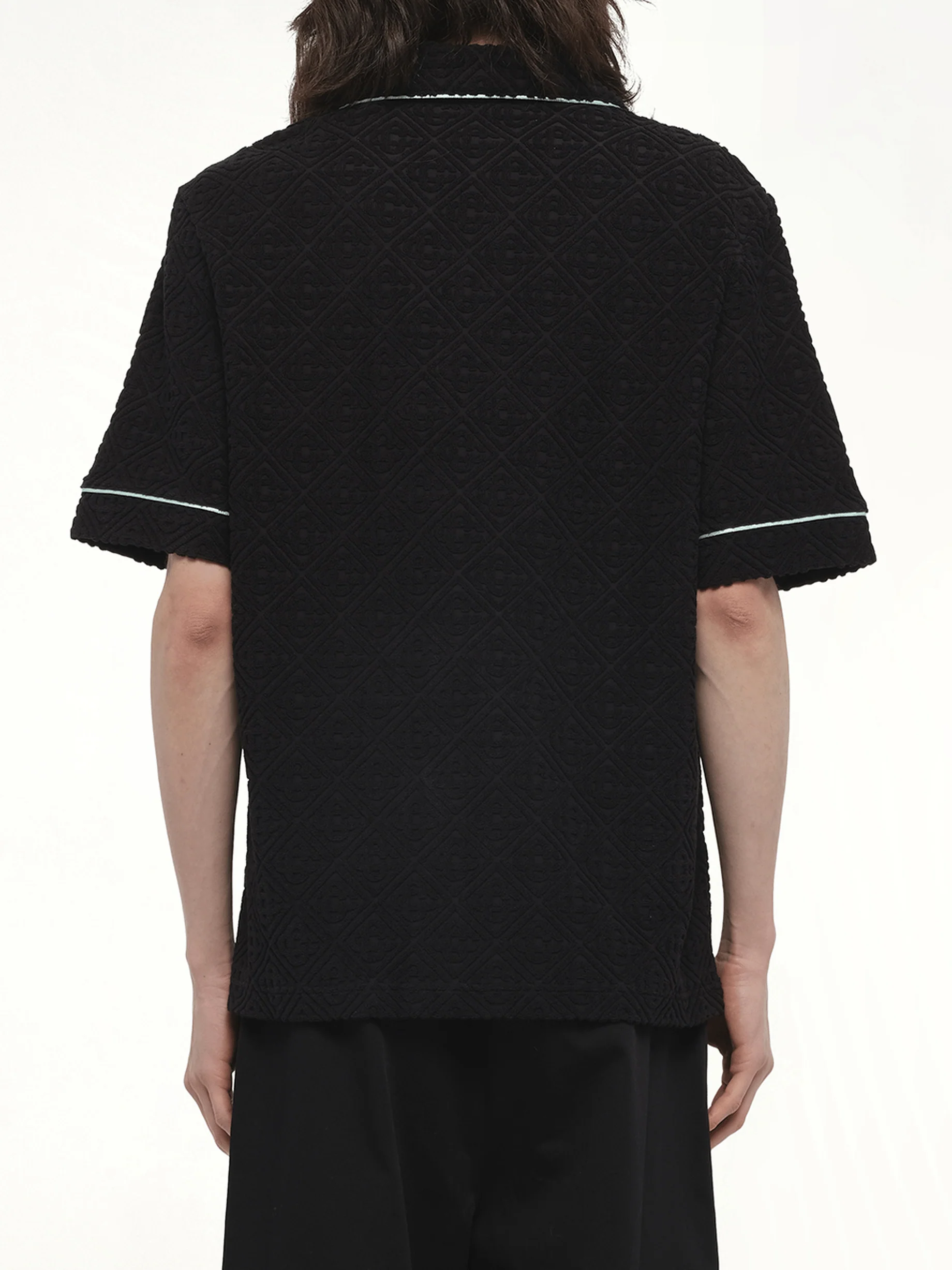 Towelling Monogram Shirt in Black - Image 6