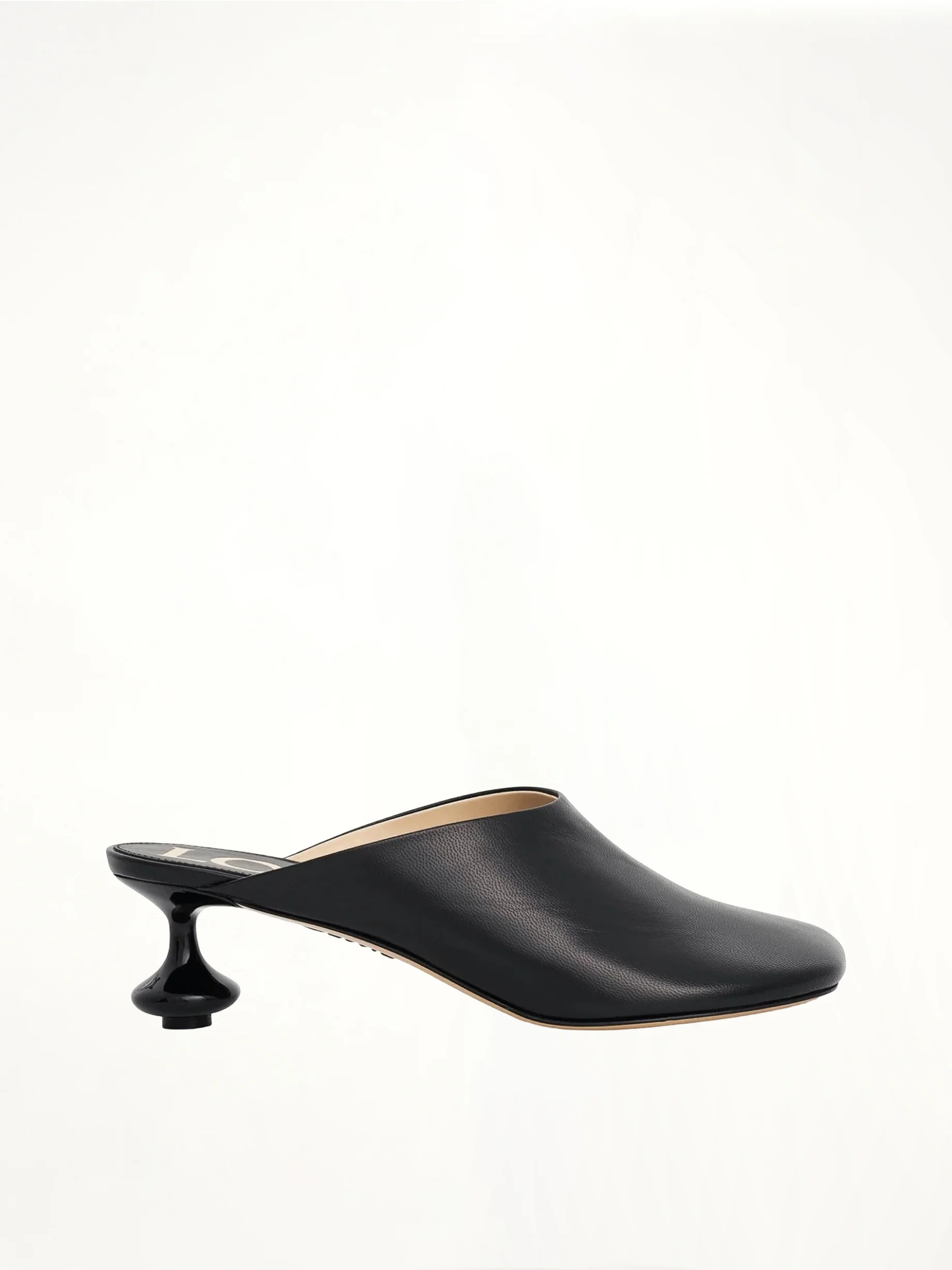 Toy Mule in Goatskin in Black