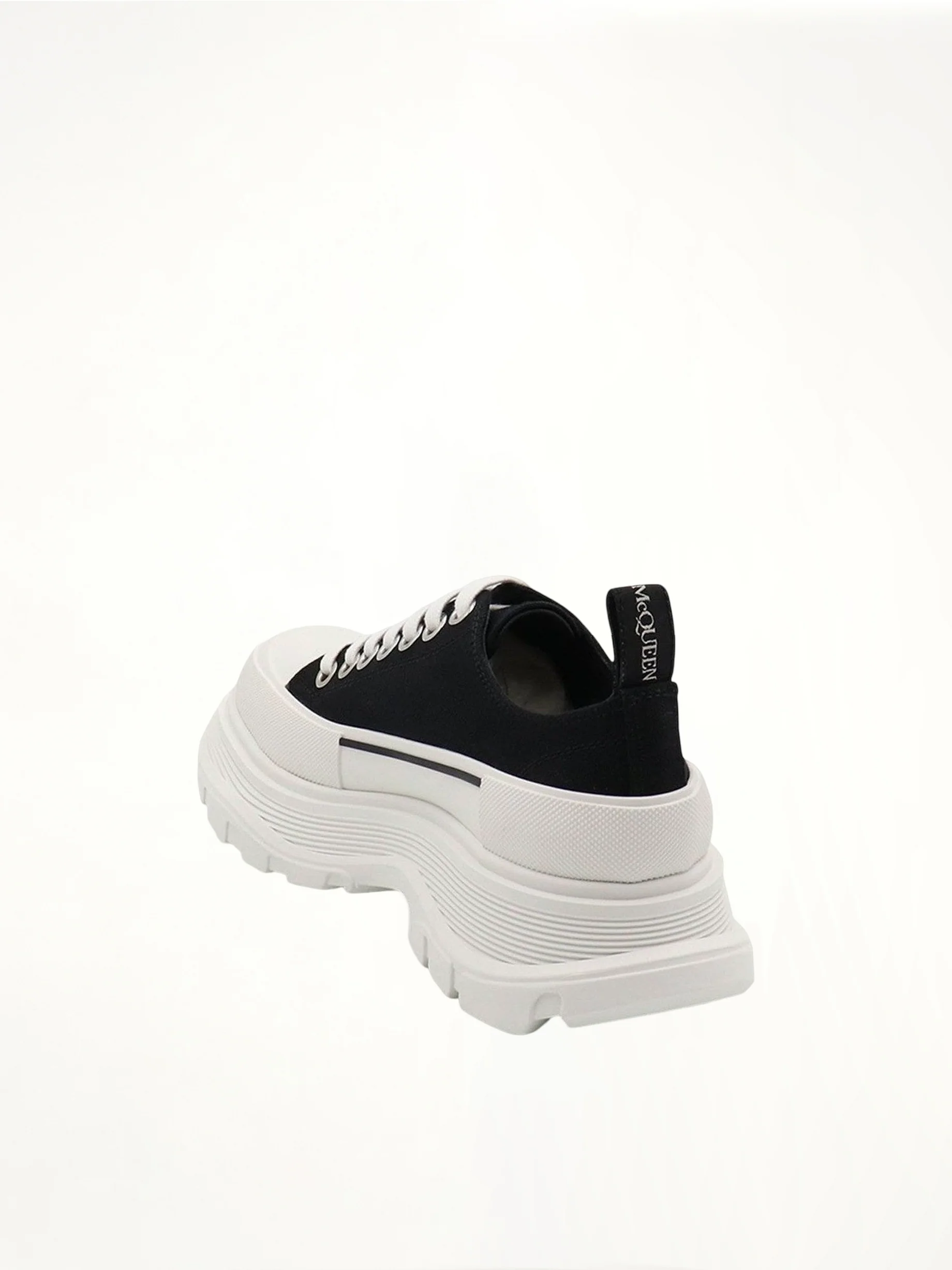 Tread Slick Canvas Lace-Up Shoes in Black/White - Image 3
