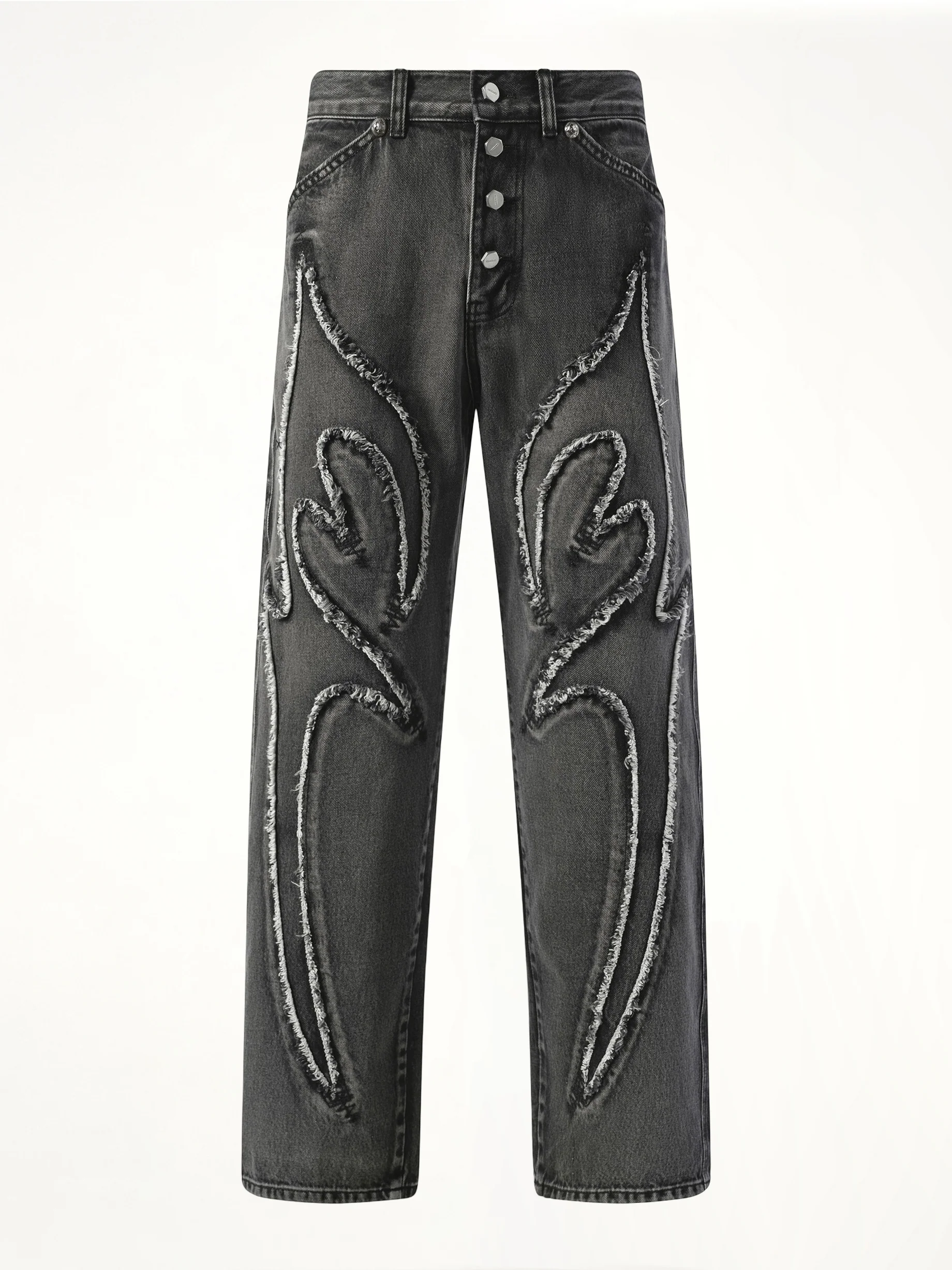 Tribal Denim Pants in Black - Image 2