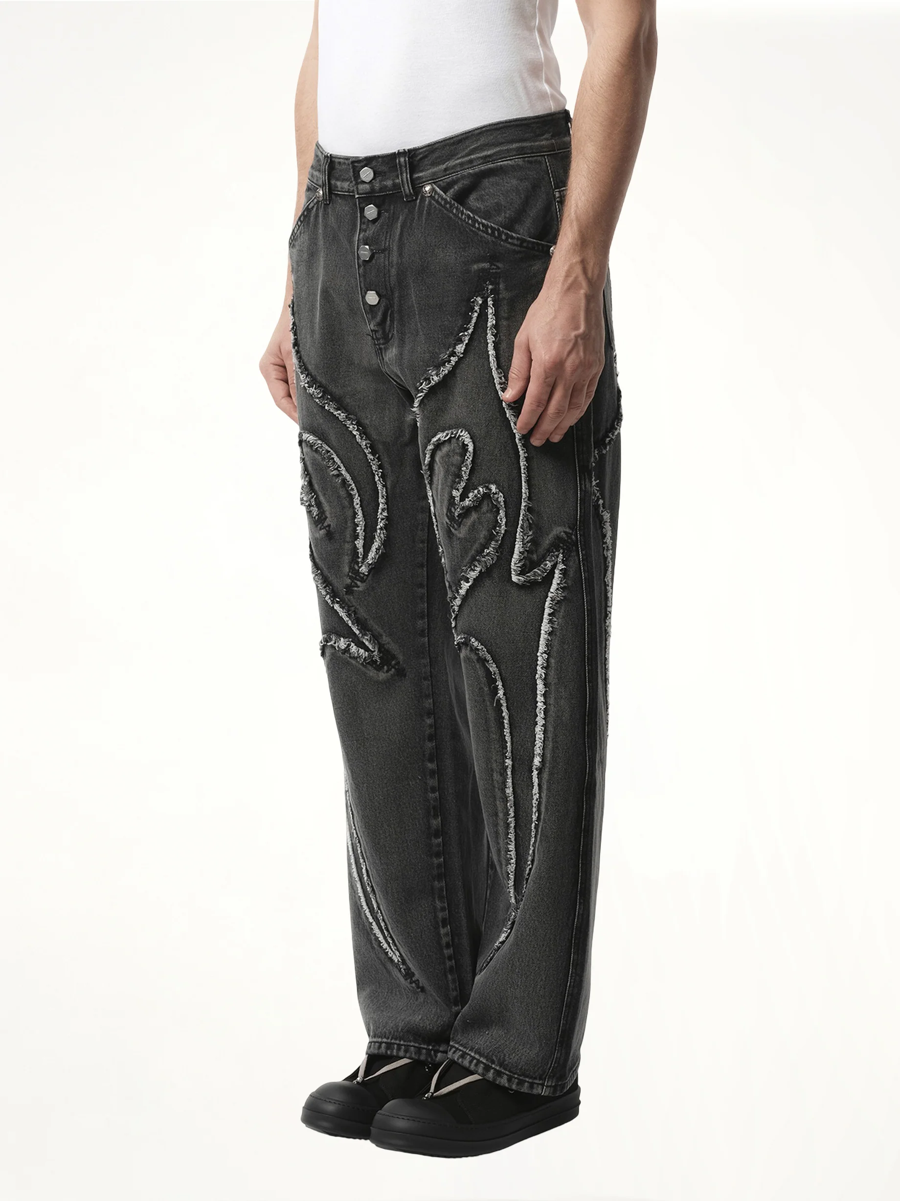 Tribal Denim Pants in Black - Image 5