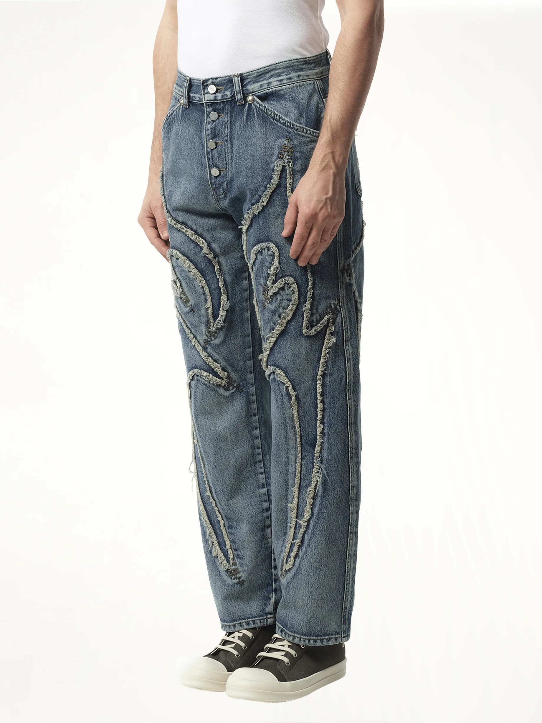 Tribal Denim Pants in Blue - Image 5