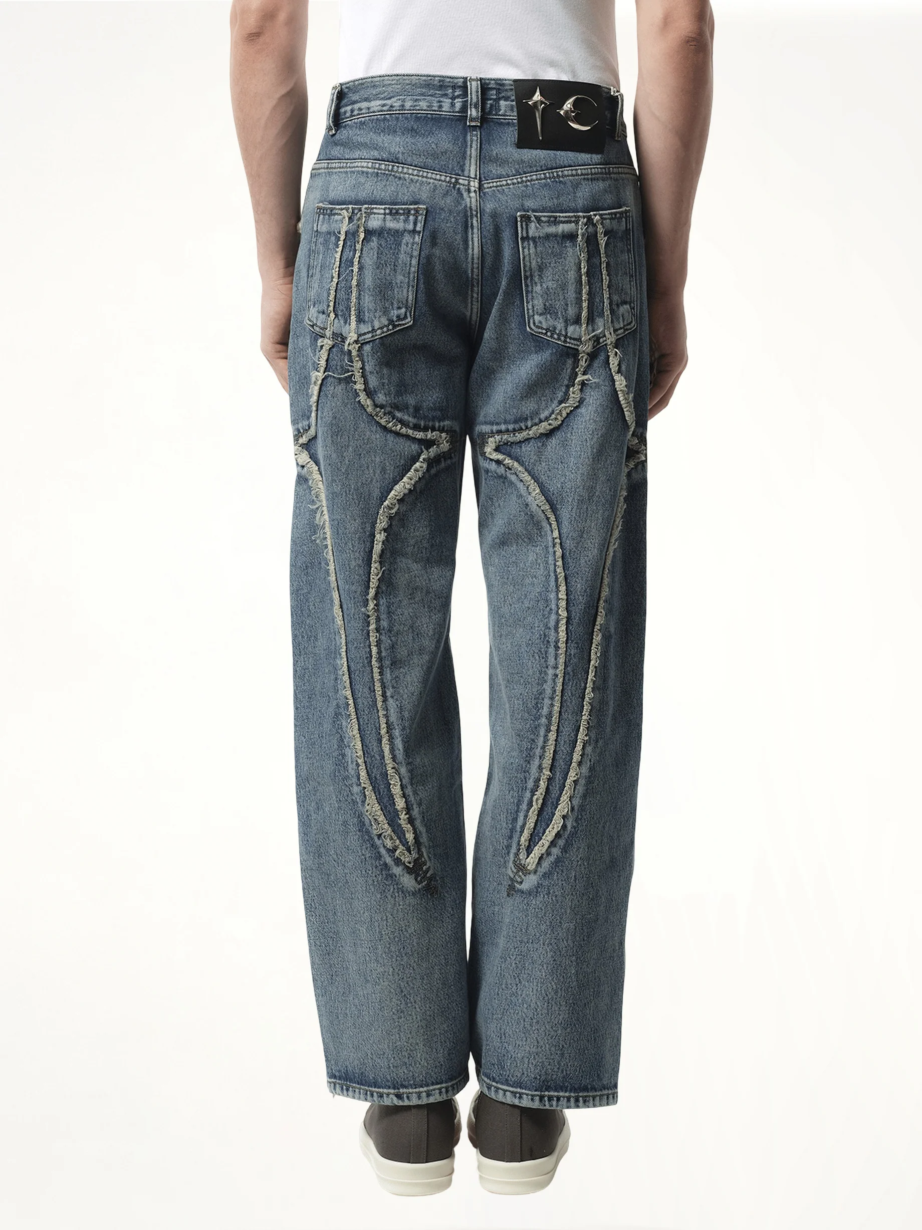 Tribal Denim Pants in Blue - Image 6