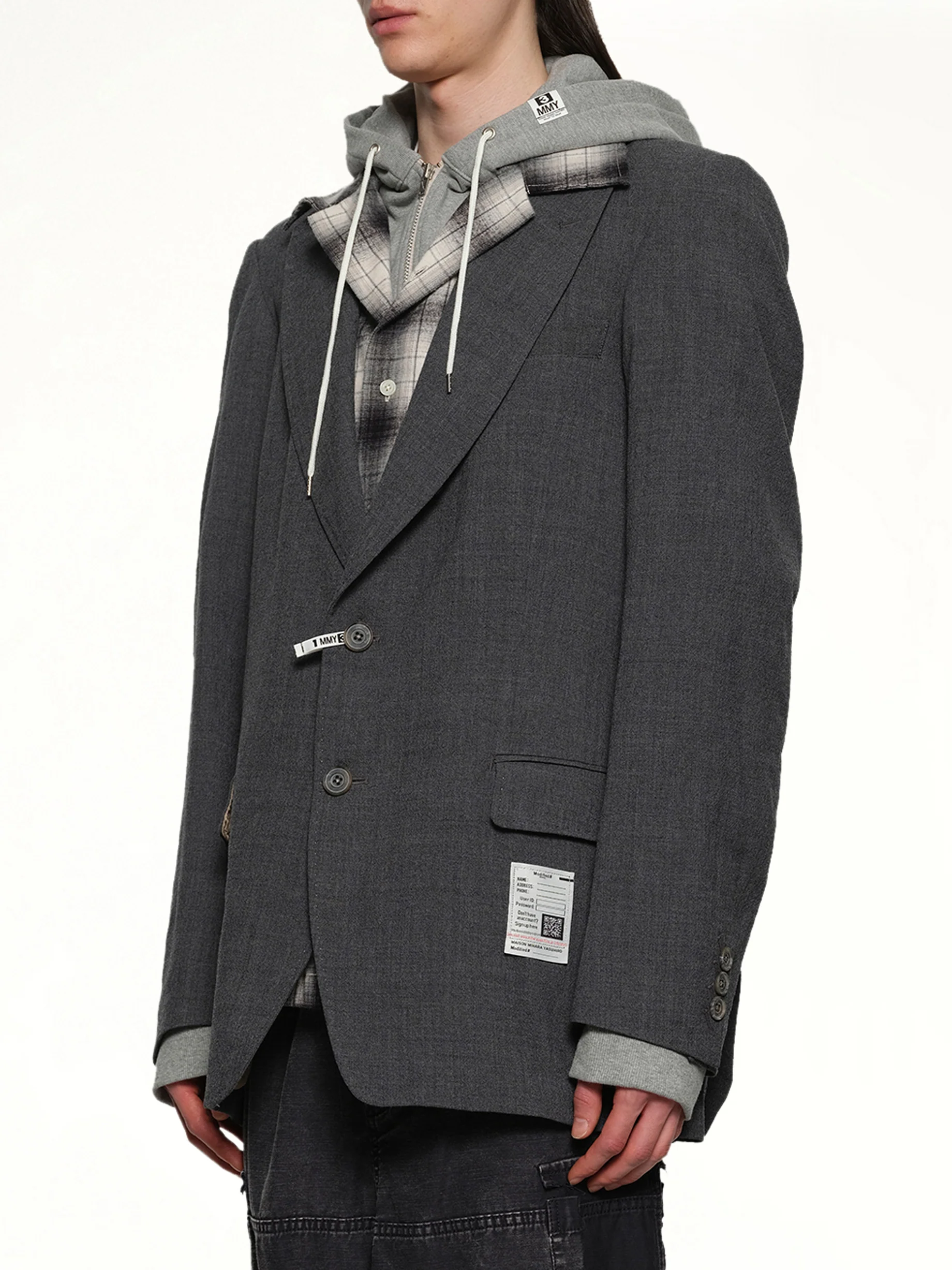 Triple Layered Blazer in Gray - Image 3
