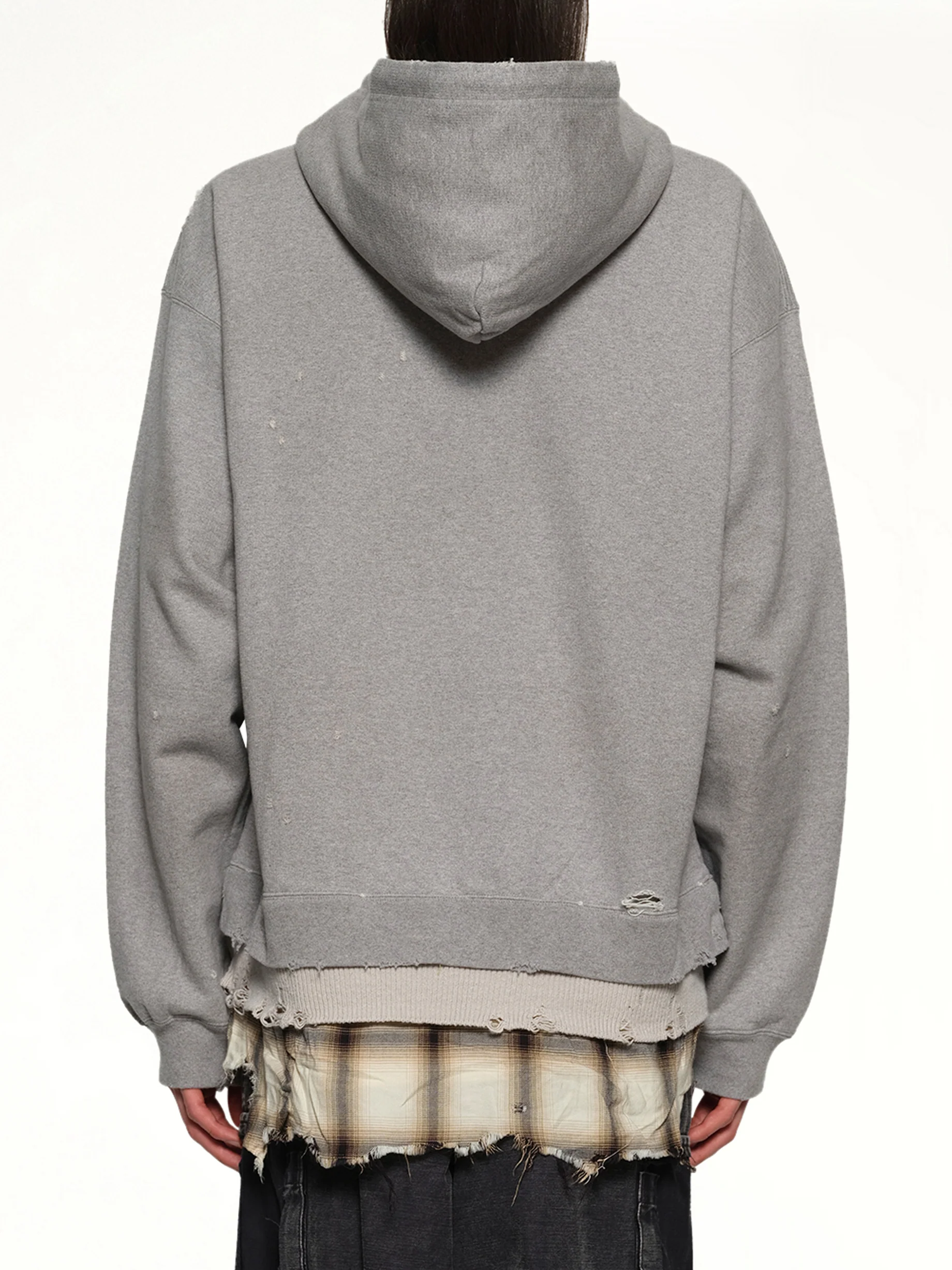 Triple Layered Half Zip Hoodie in Gray - Image 5