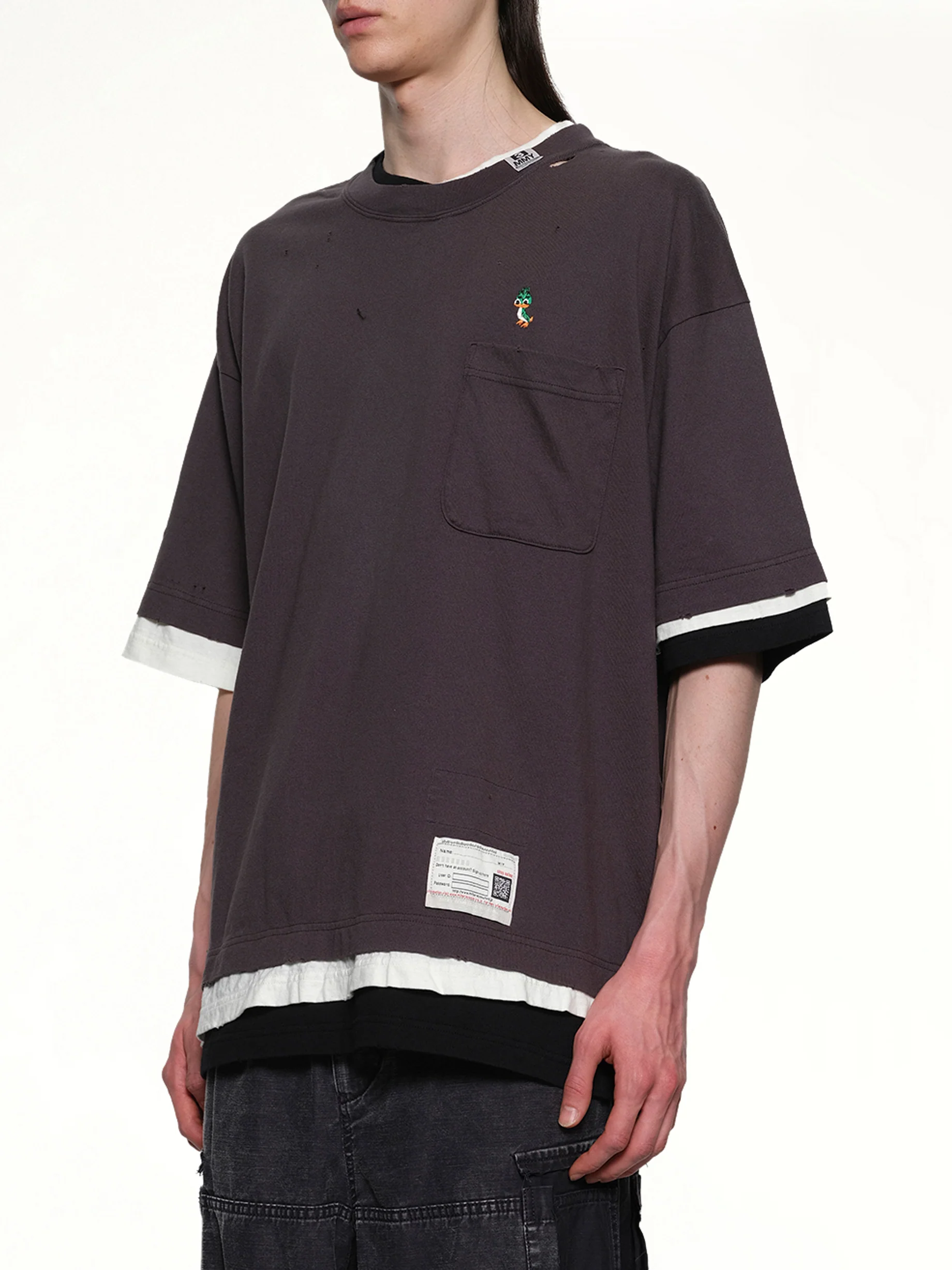 Triple Layered T-Shirt in Black - Image 3