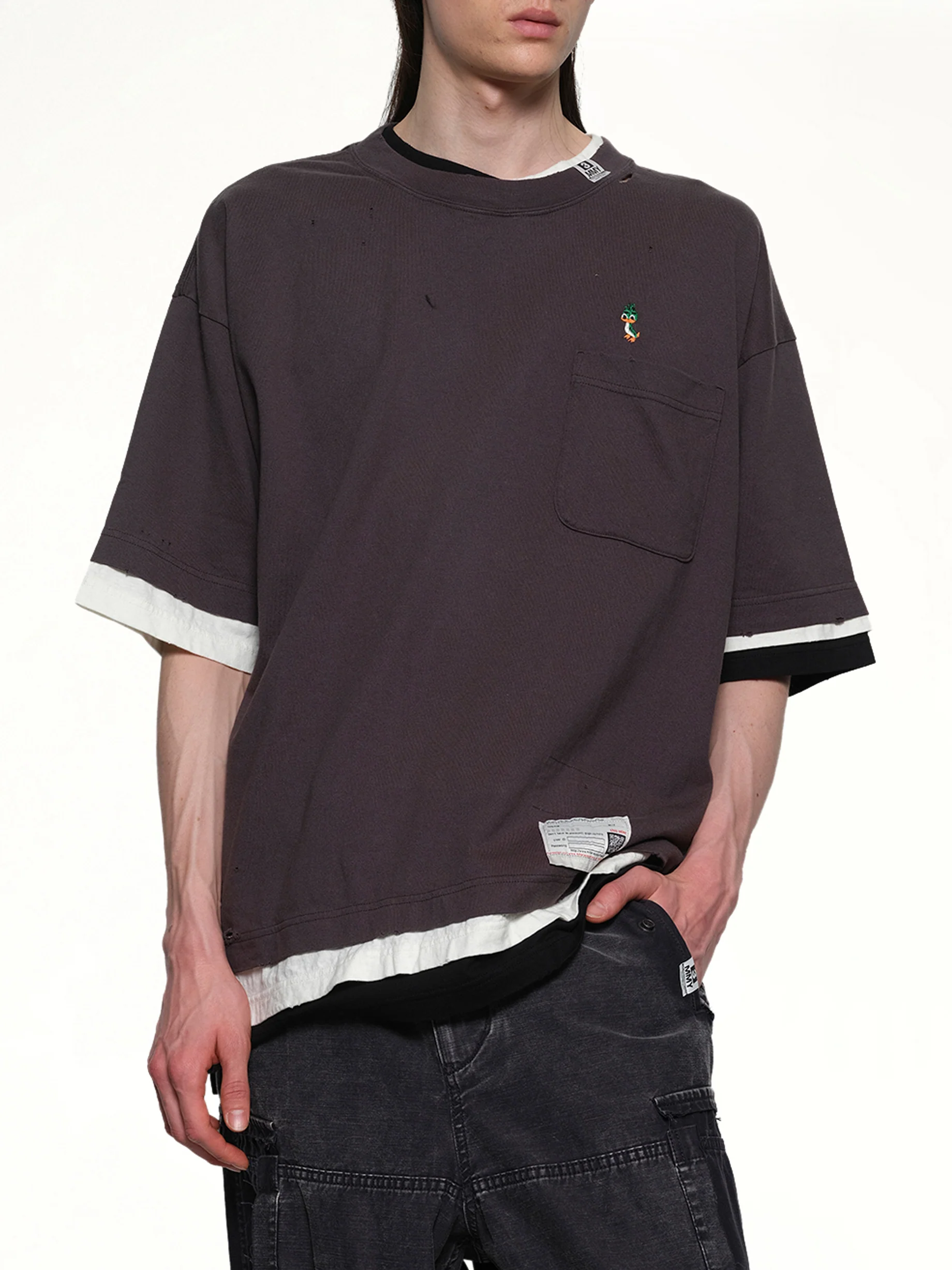 Triple Layered T-Shirt in Black - Image 6