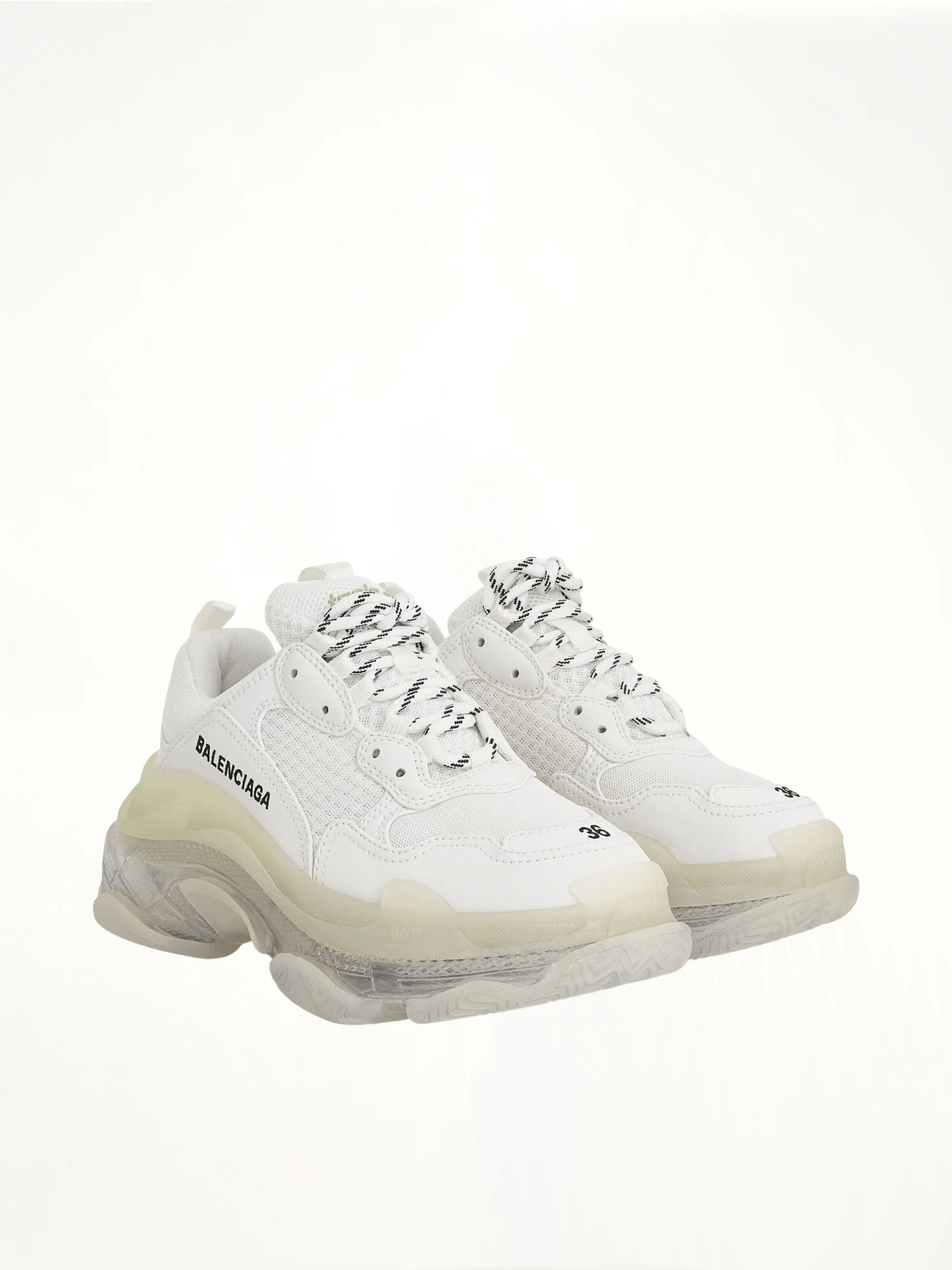 Triple S Clear Sole Sneakers in White - Image 2