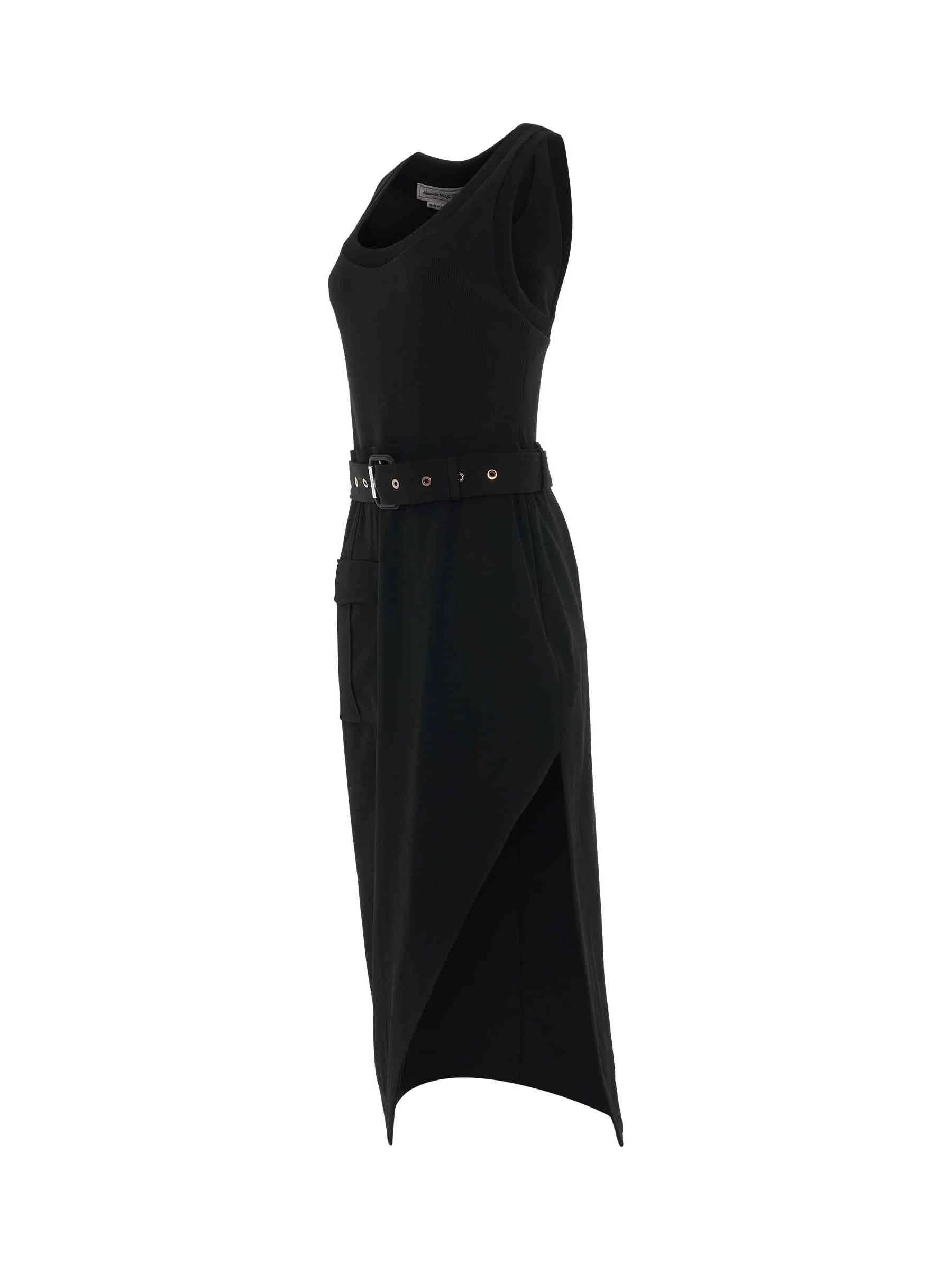 Trompe L'oeil Pencil Dress in Black - Image 2