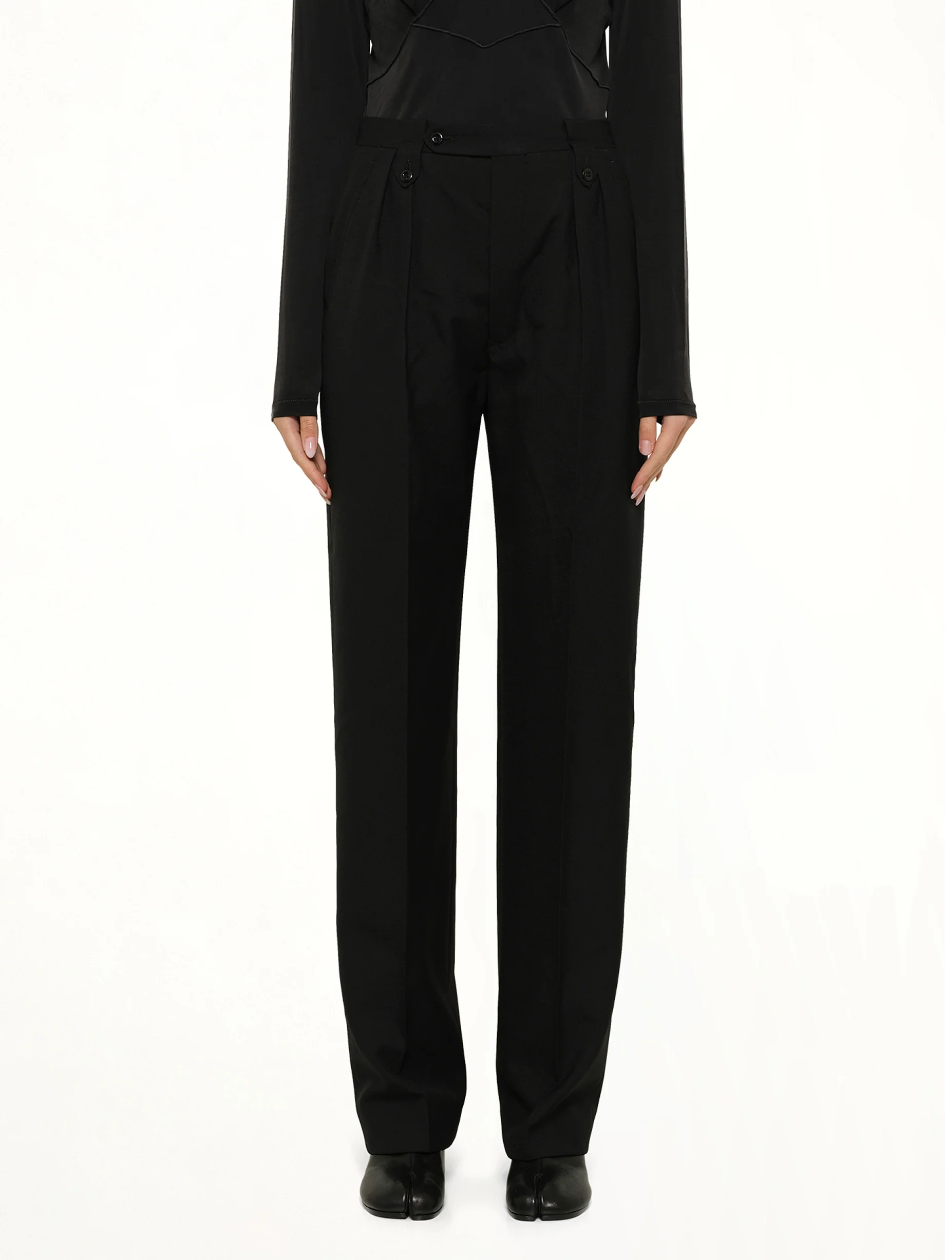 Tropical Wool Pants in Black