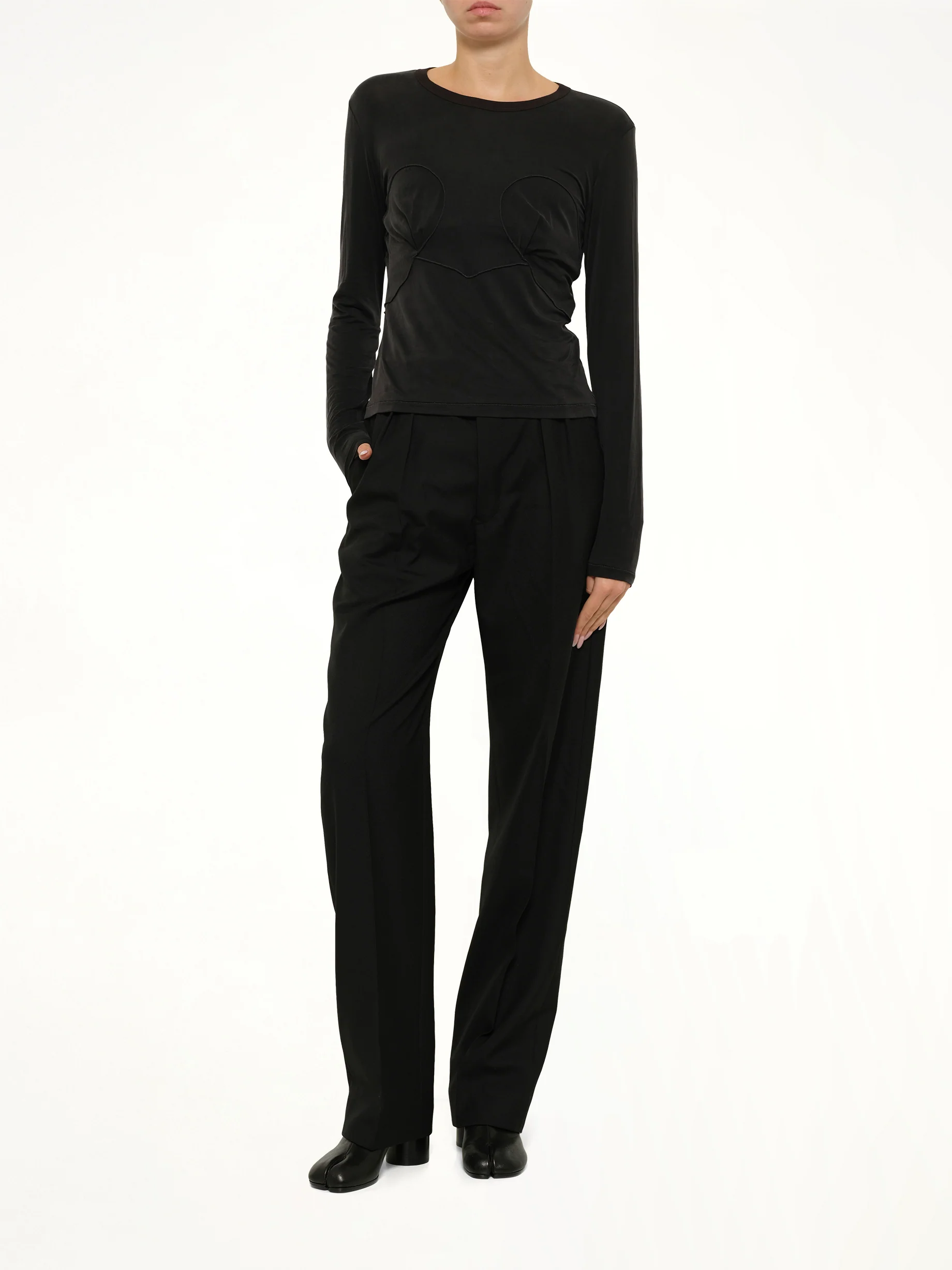Tropical Wool Pants in Black - Image 4