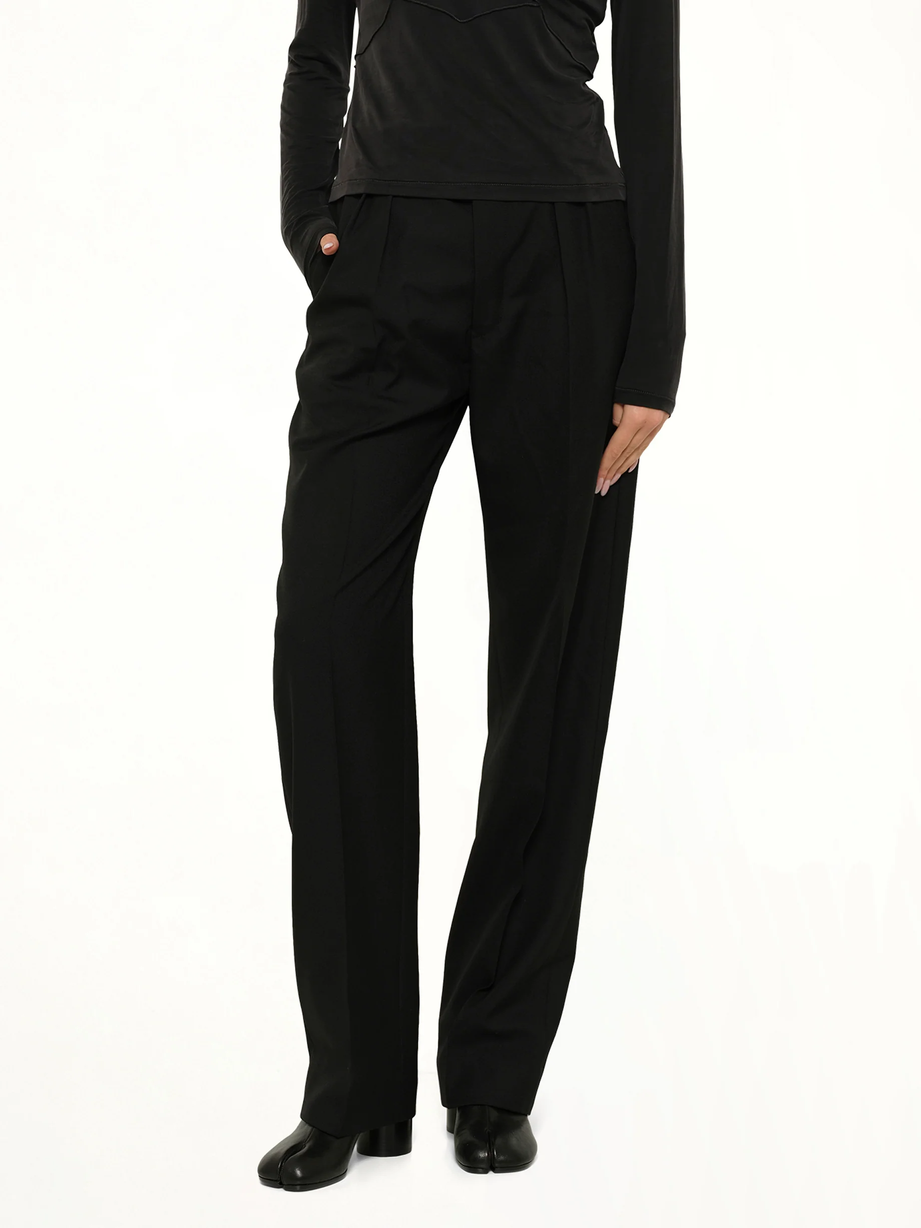 Tropical Wool Pants in Black - Image 6