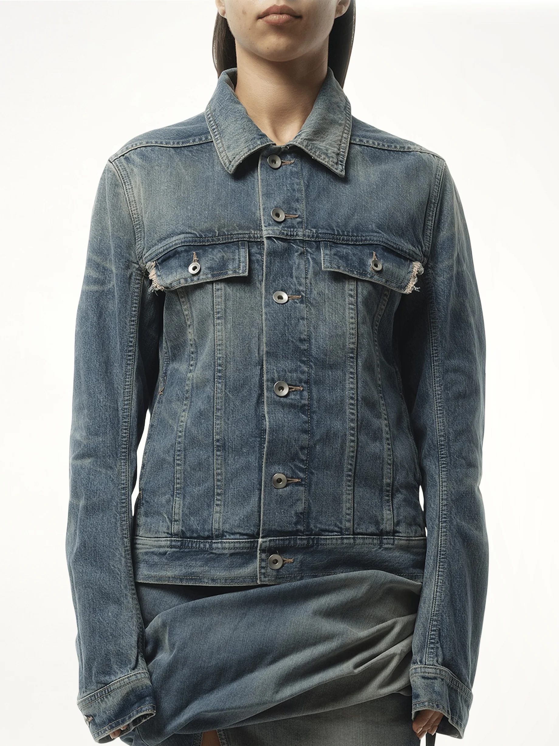 Trucker Denim Jacket in Washed Indigo