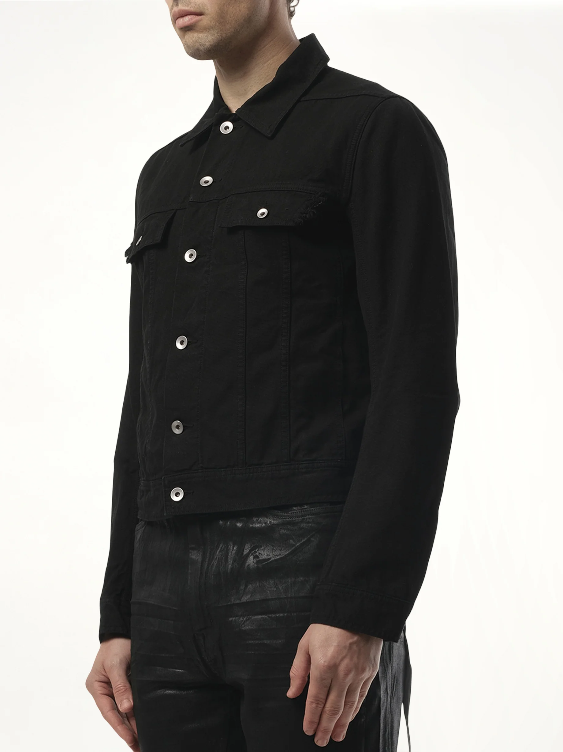 Trucker Jacket in Black - Image 5