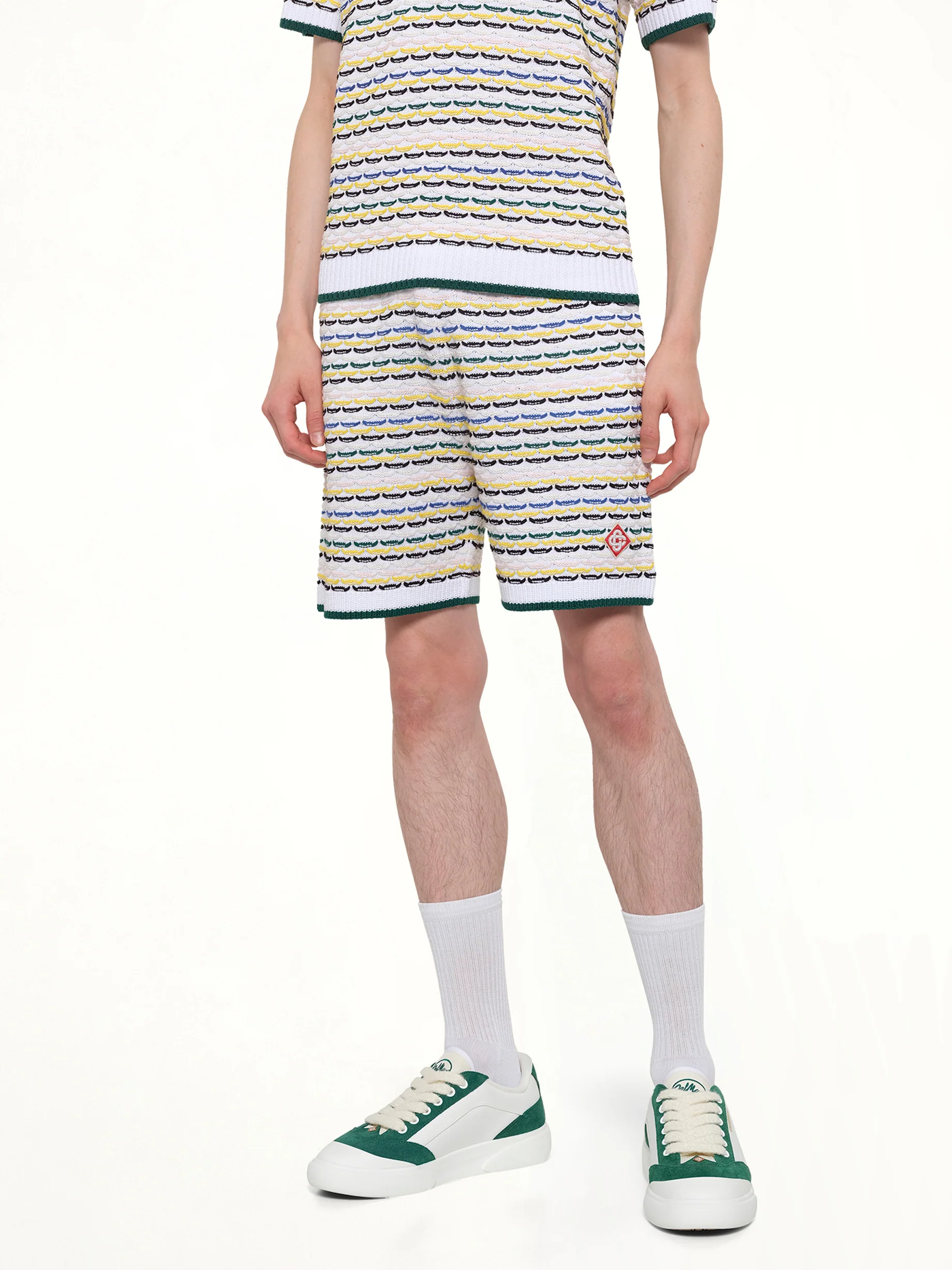 Tuck Stitch Shorts in White - Image 6