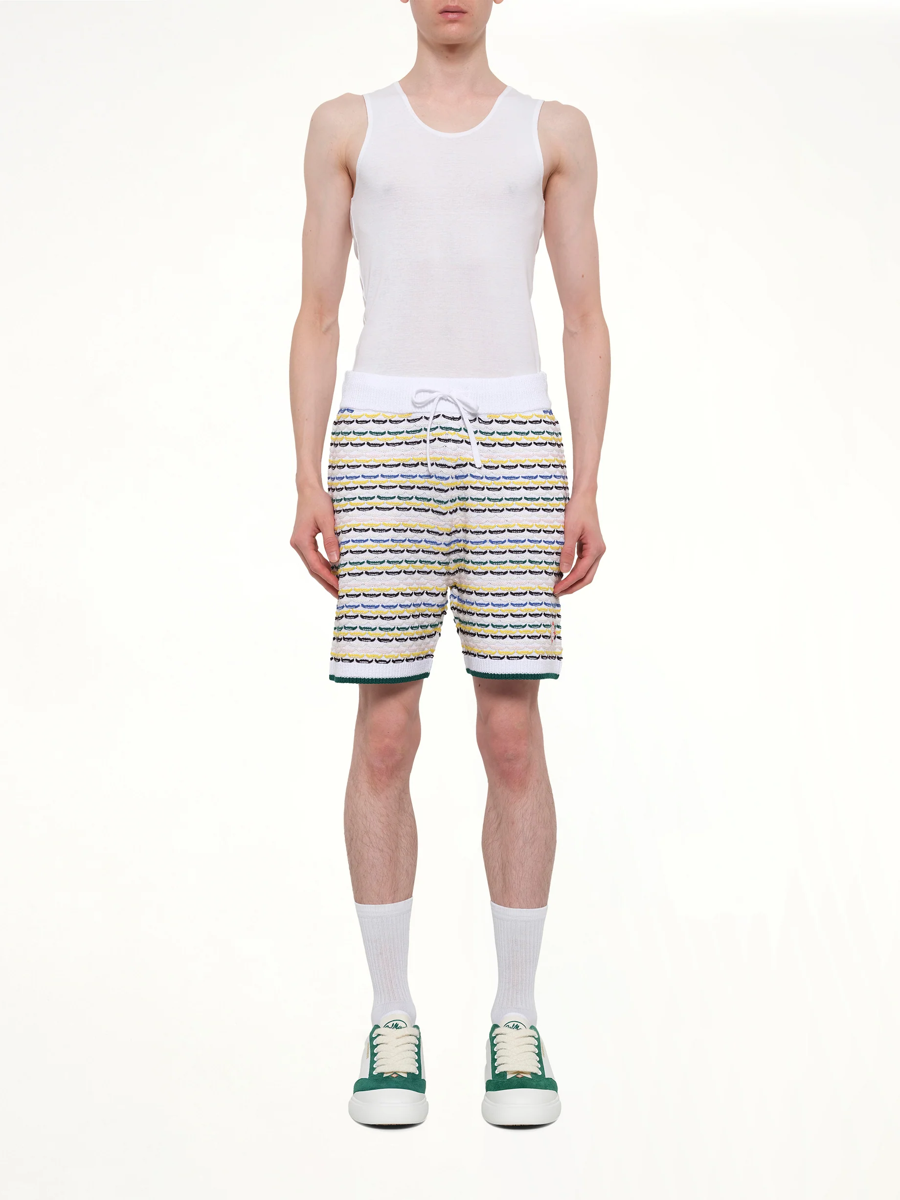 Tuck Stitch Shorts in White - Image 7