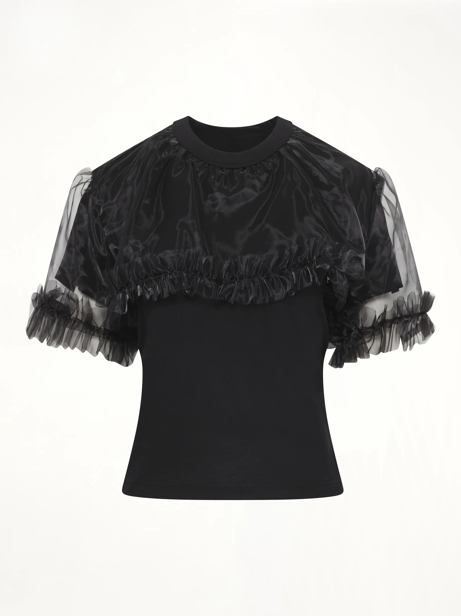 Tulle T-Shirt in Black - Image 2