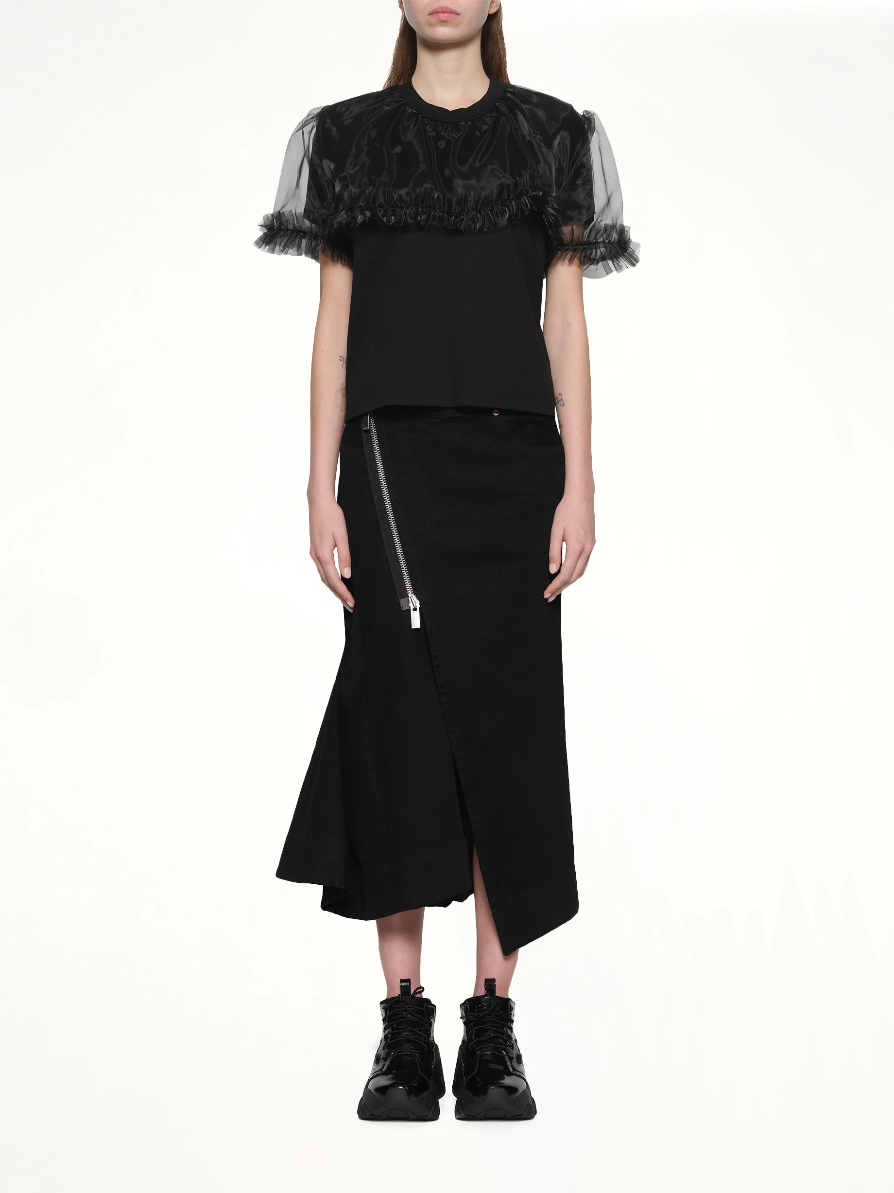 Tulle T-Shirt in Black - Image 7