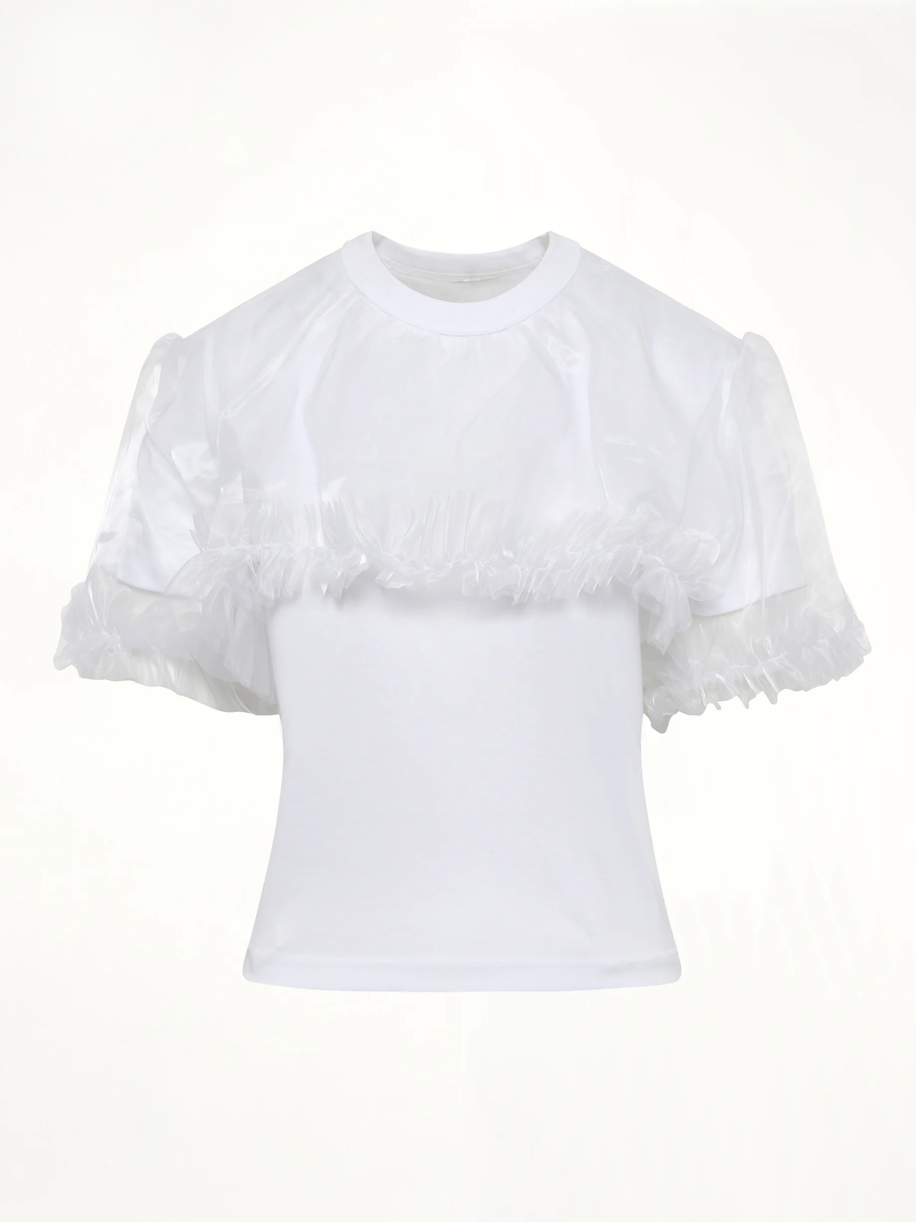Tulle T-Shirt in White - Image 2