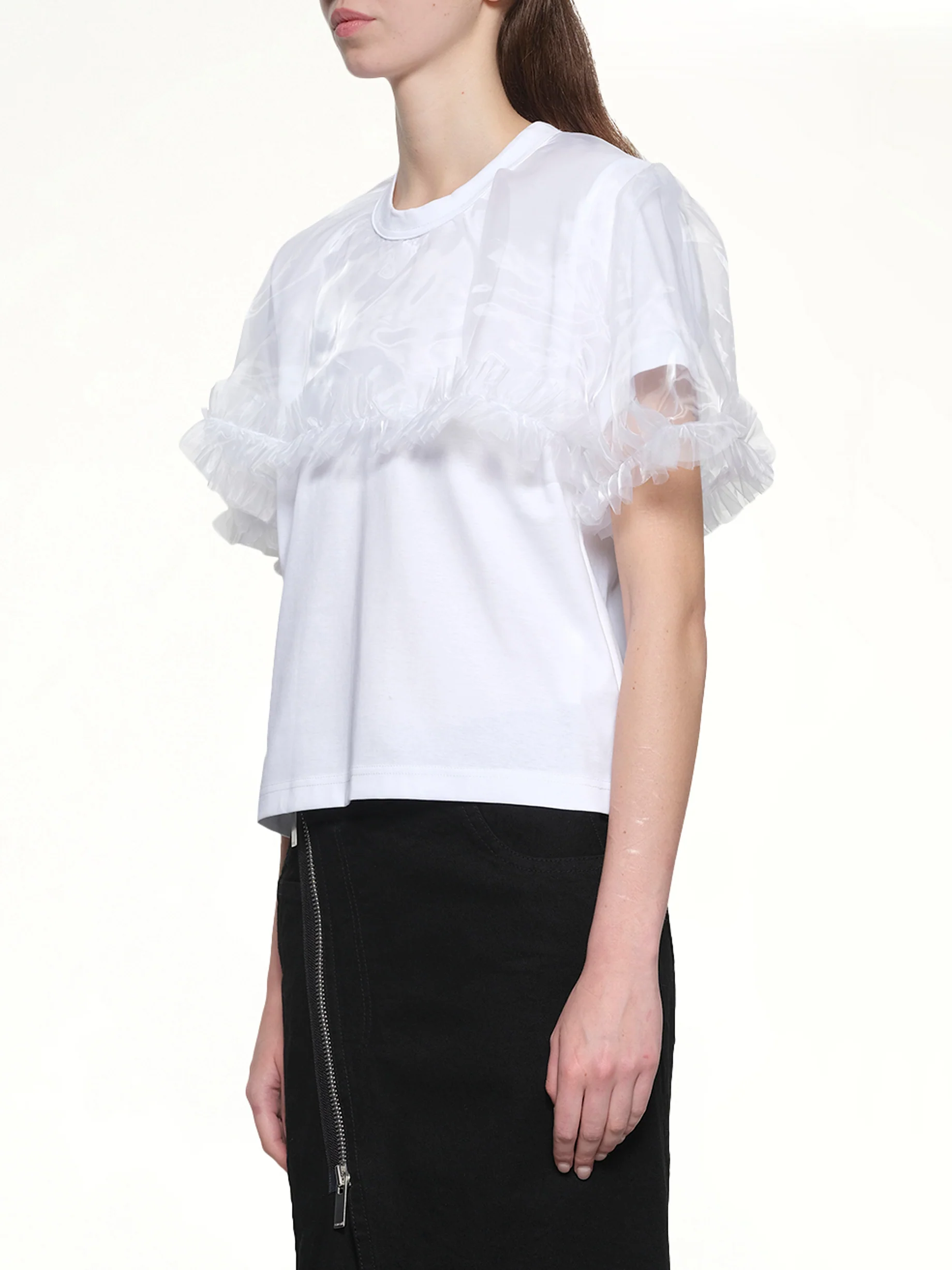 Tulle T-Shirt in White - Image 3