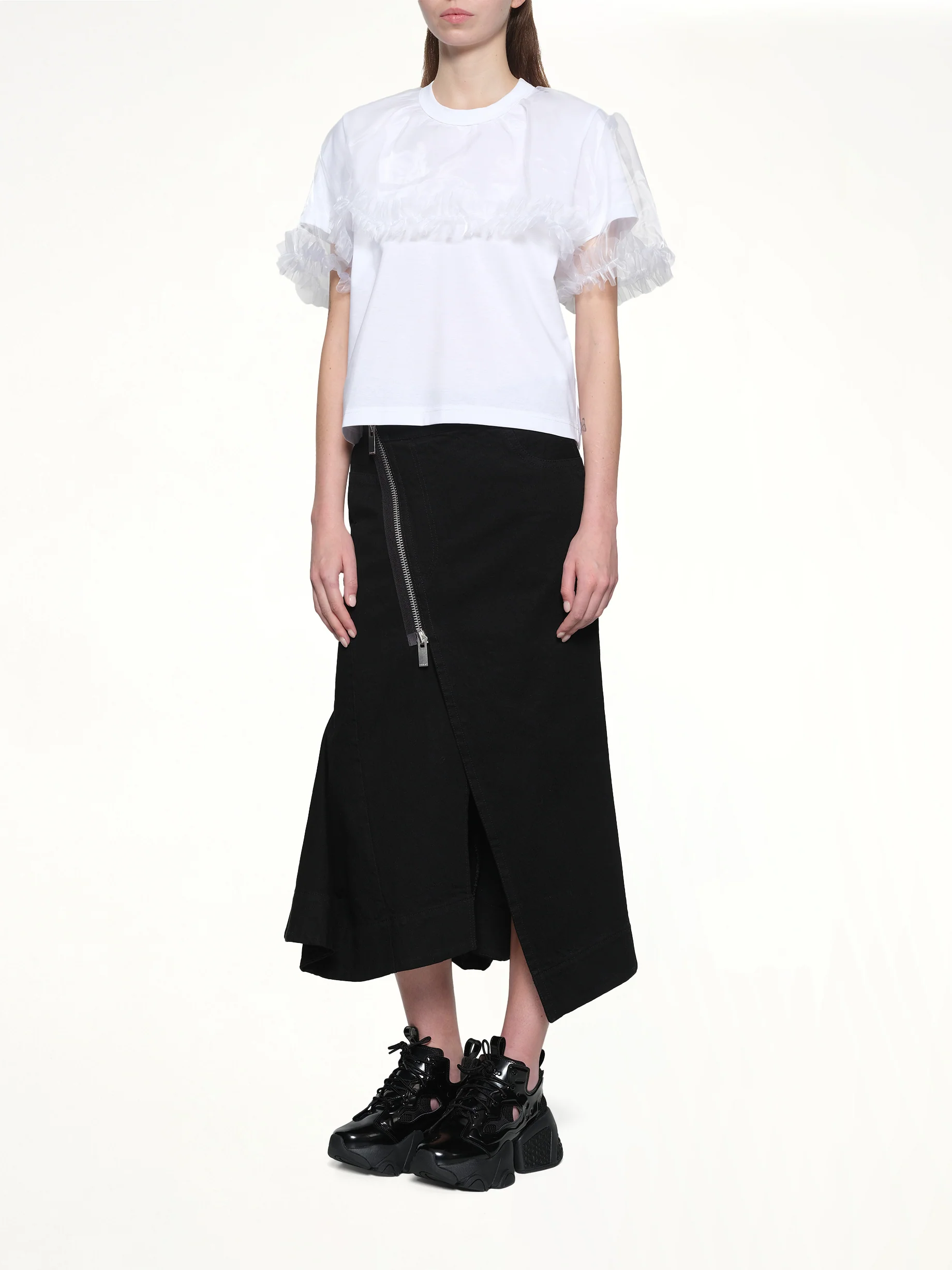 Tulle T-Shirt in White - Image 4