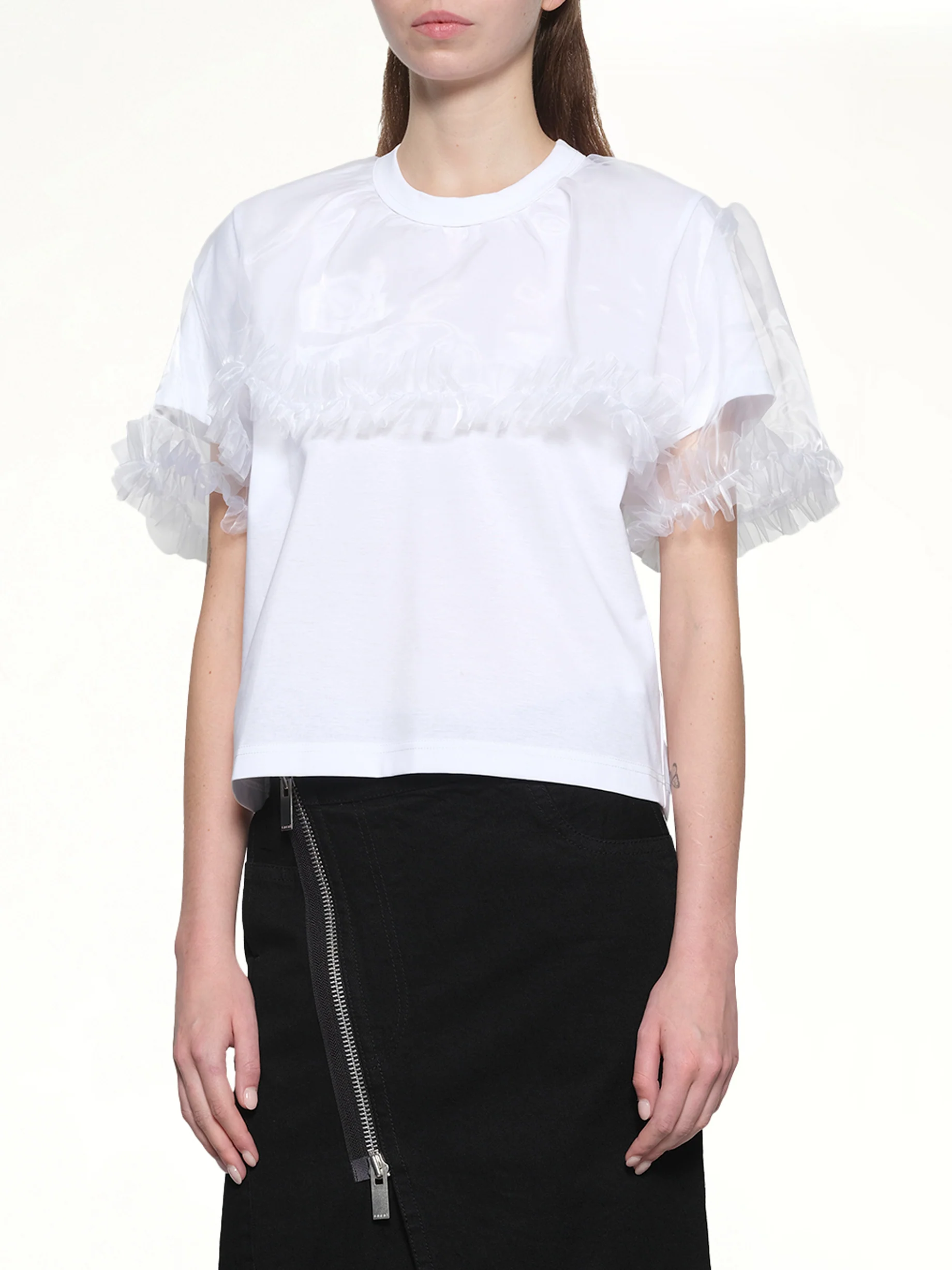 Tulle T-Shirt in White - Image 6