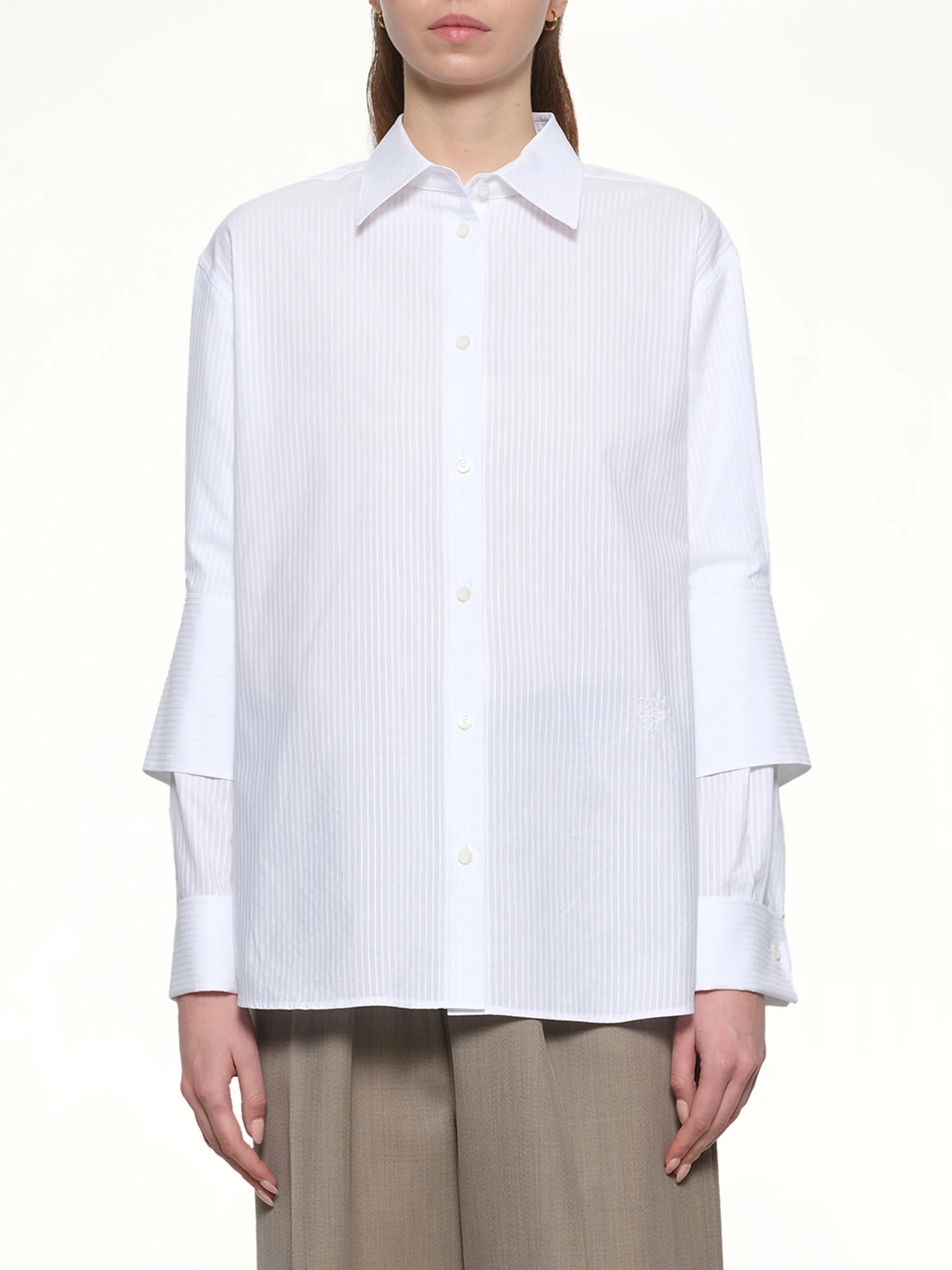 Turn-Up Shirt in White