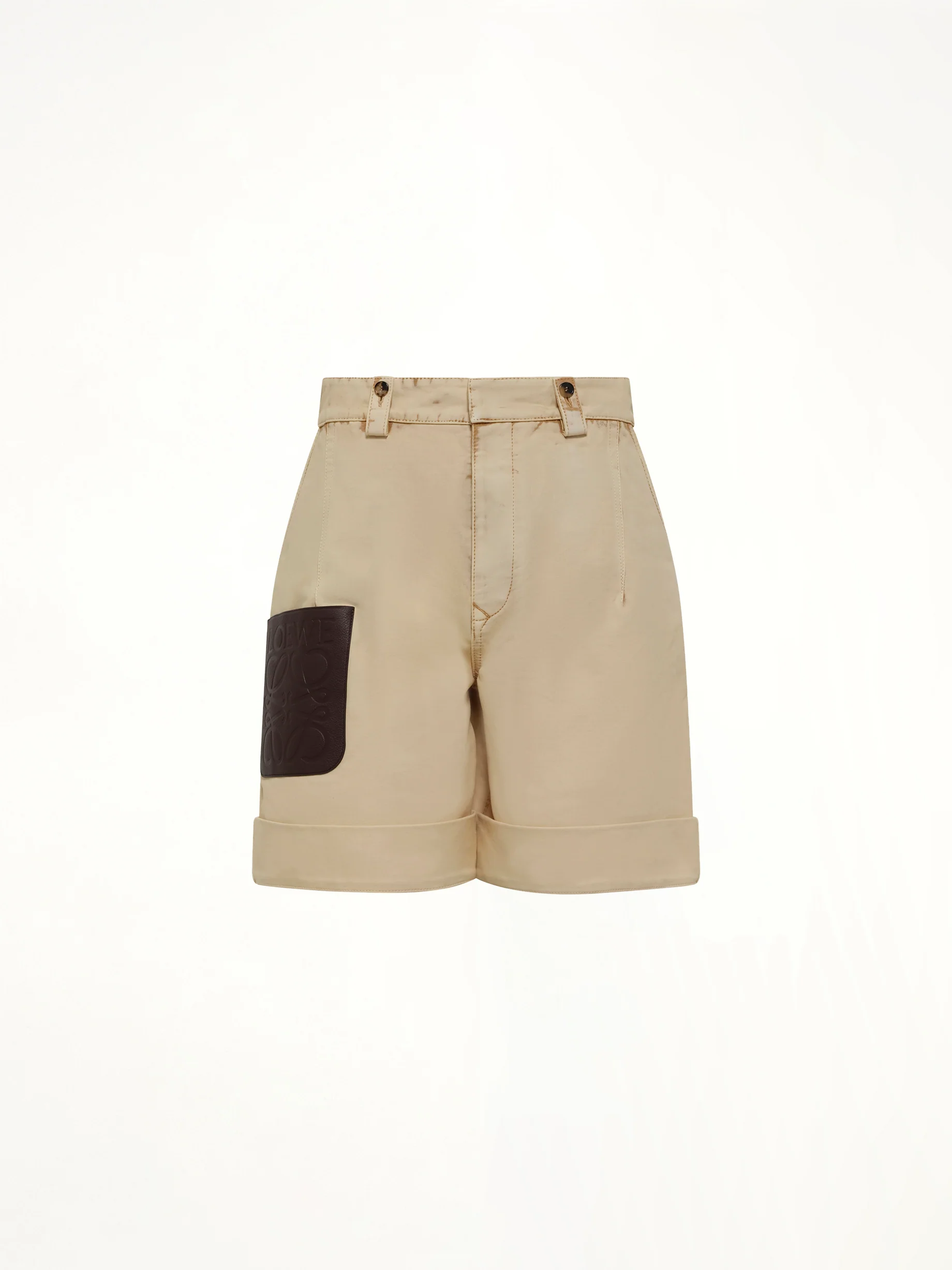 Turn-Up Shorts in Beige - Image 2