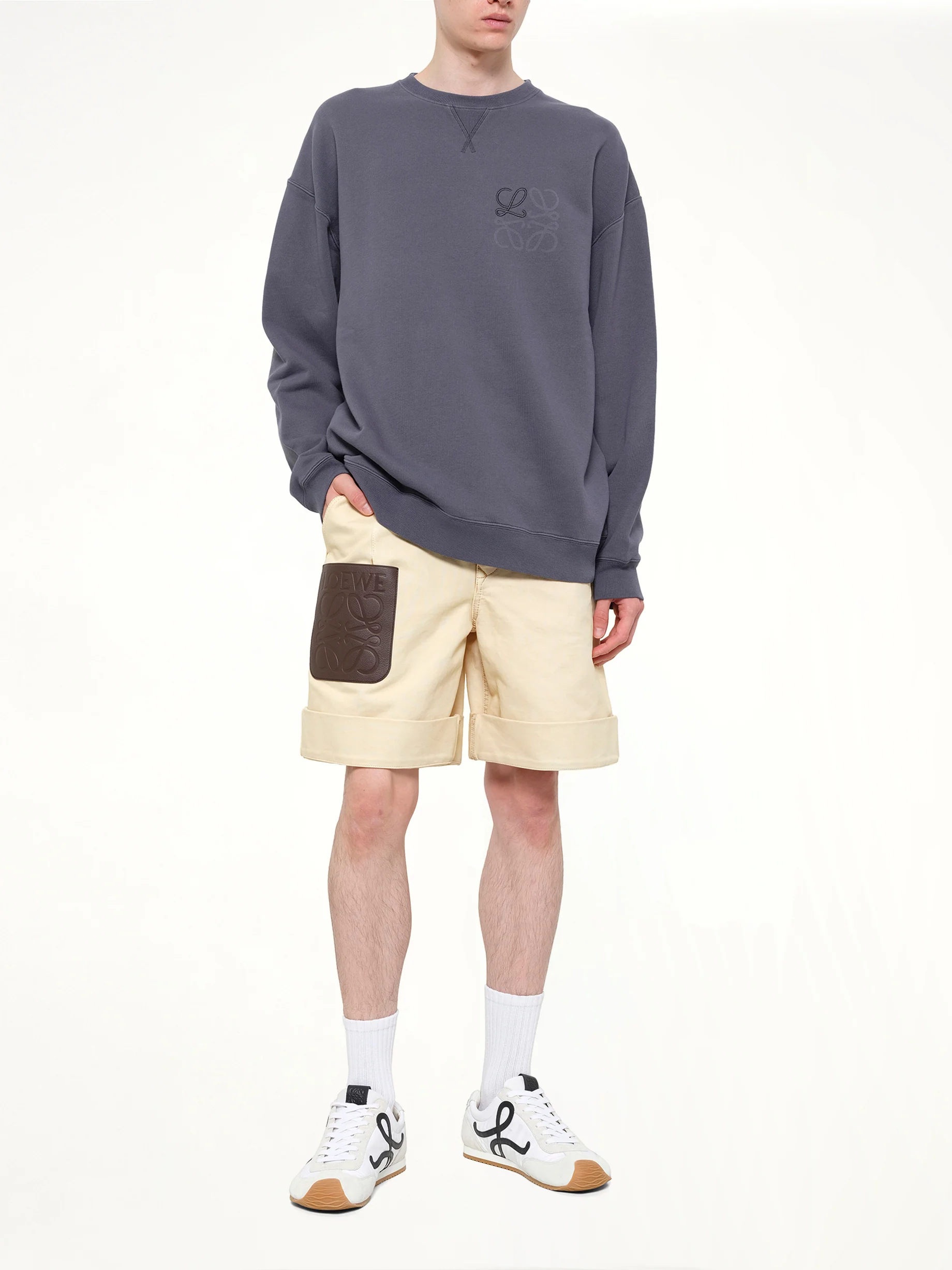 Turn-Up Shorts in Beige - Image 4